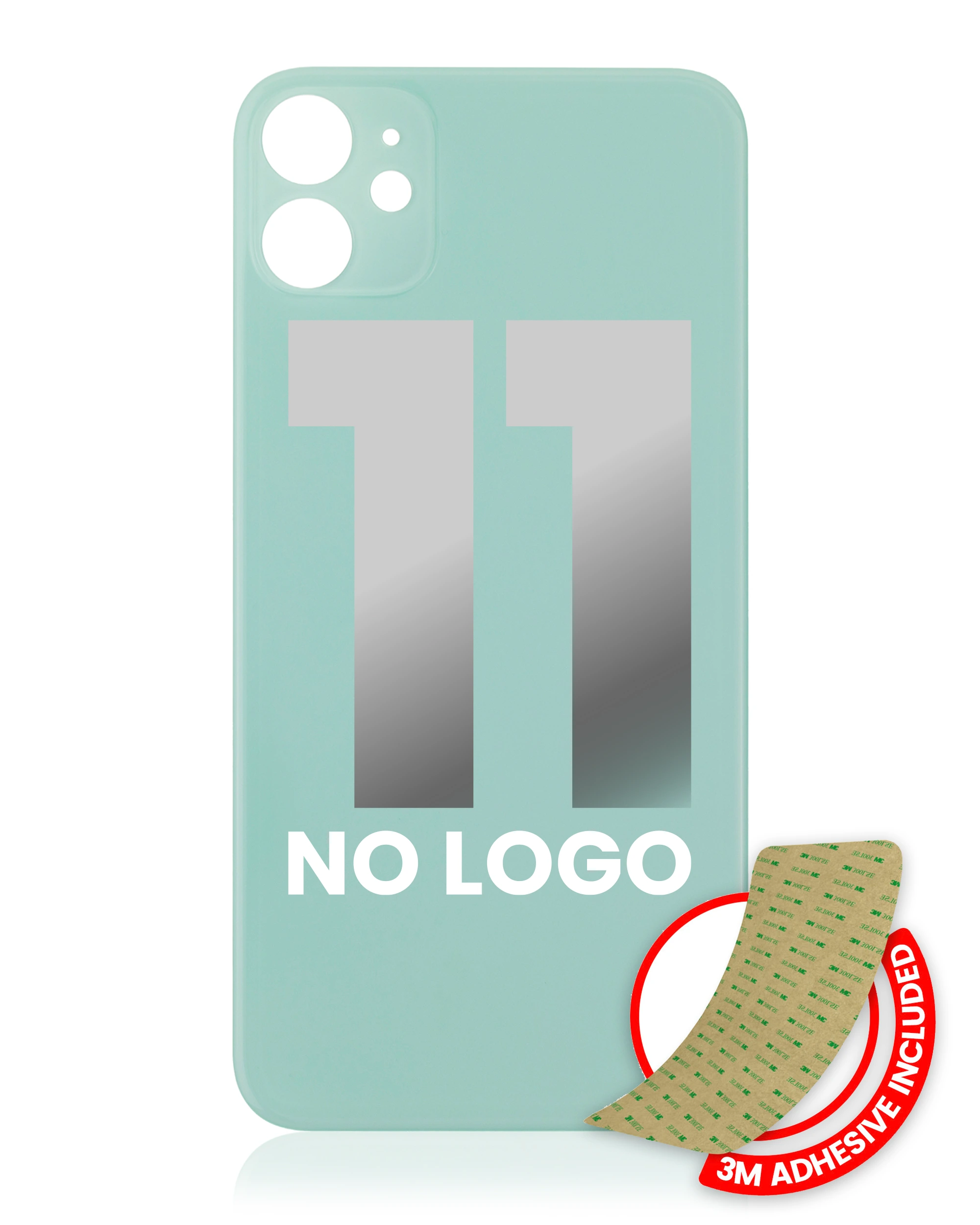 Vetro posteriore con 3M adesivo per iPhone 11 (No Logo / Large Camera Hole) (Verde)