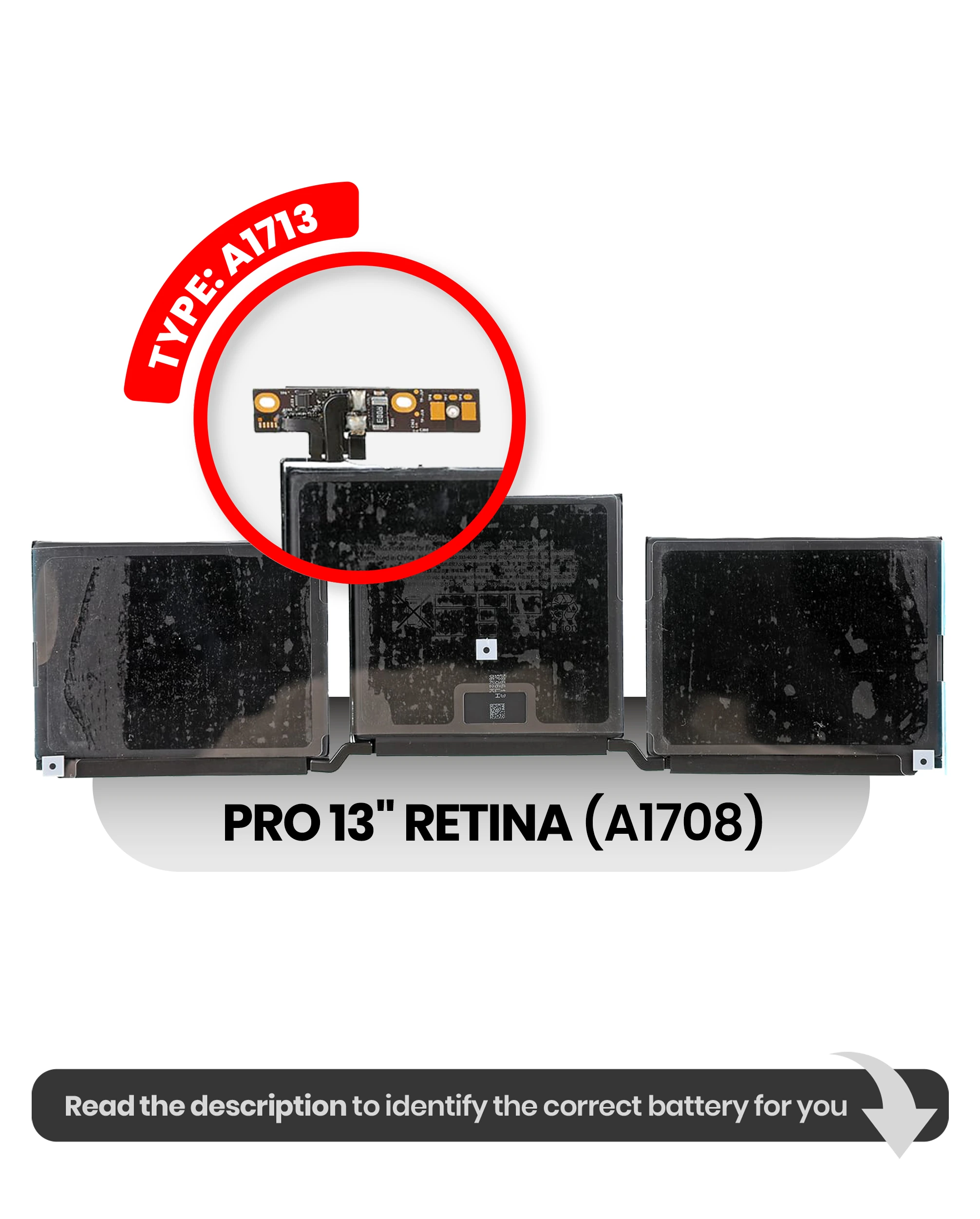 Batteria (A1713) per MacBook Pro 13" A1708 (2016-2017)