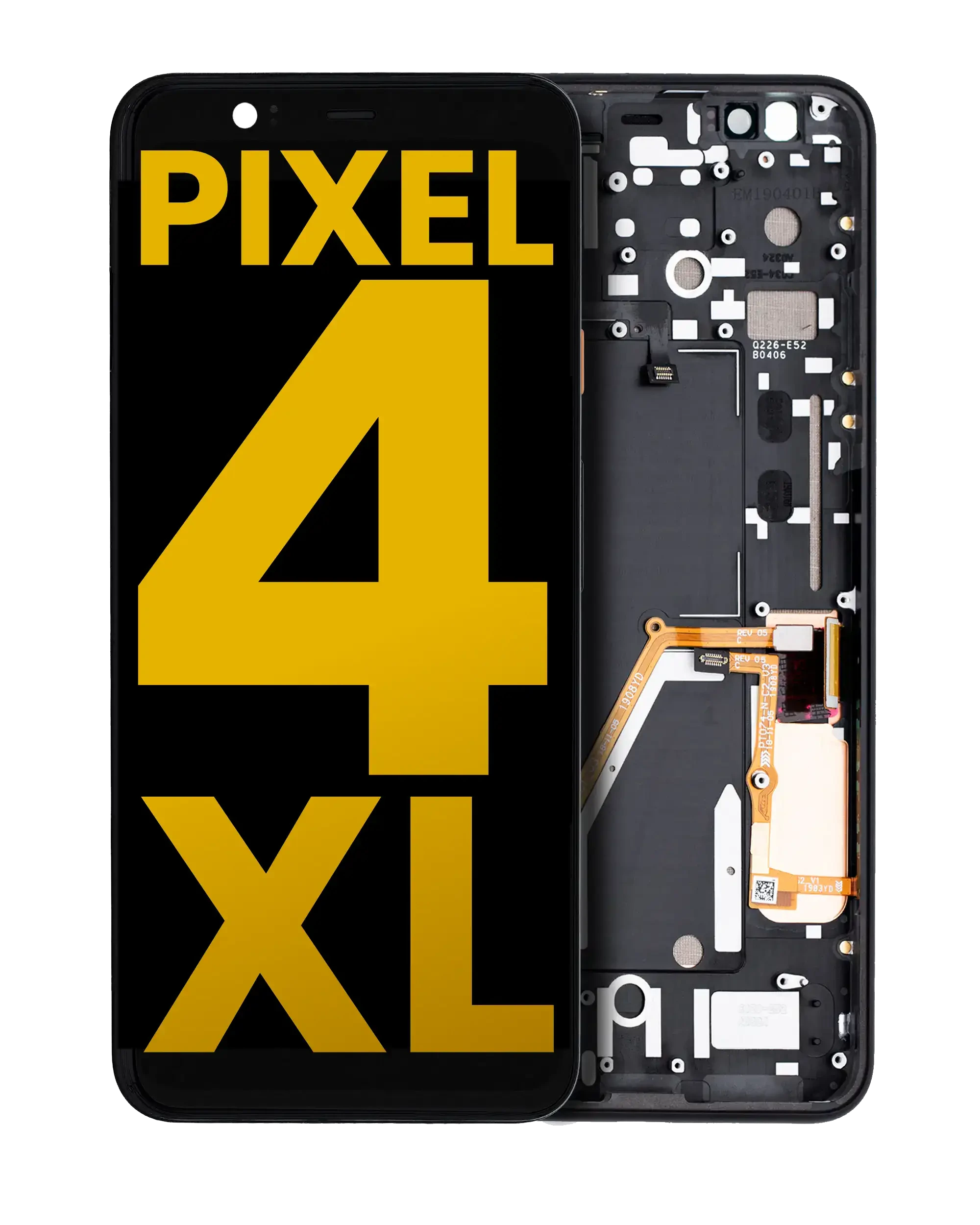 Display OLED completo con Frame per Google Pixel 4 XL (Refurbished) (Oh So Arancione Tasto accensione)