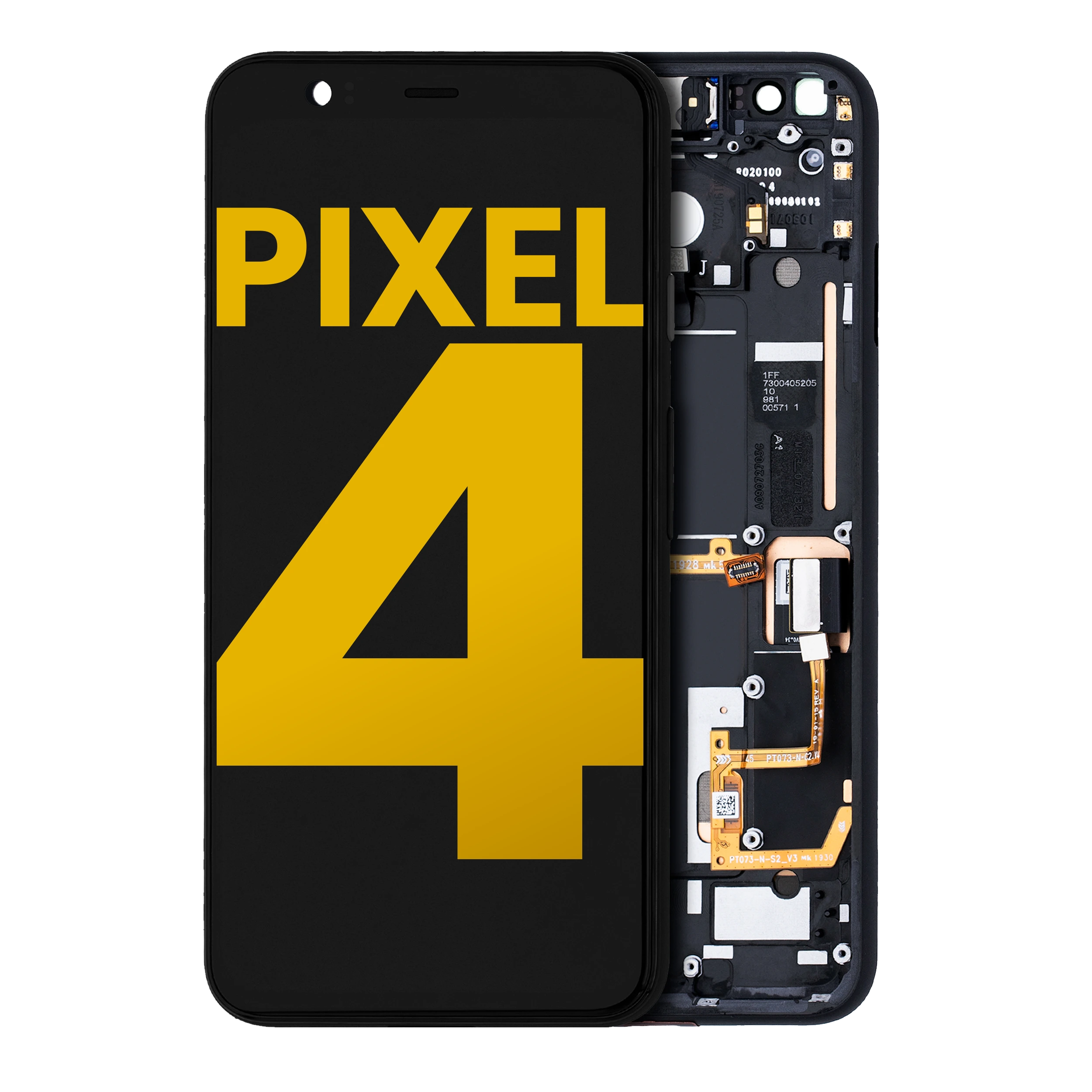 Display OLED completo con Frame per Google Pixel 4 (Refurbished) (Trasparentely Bianco Tasto accensione)