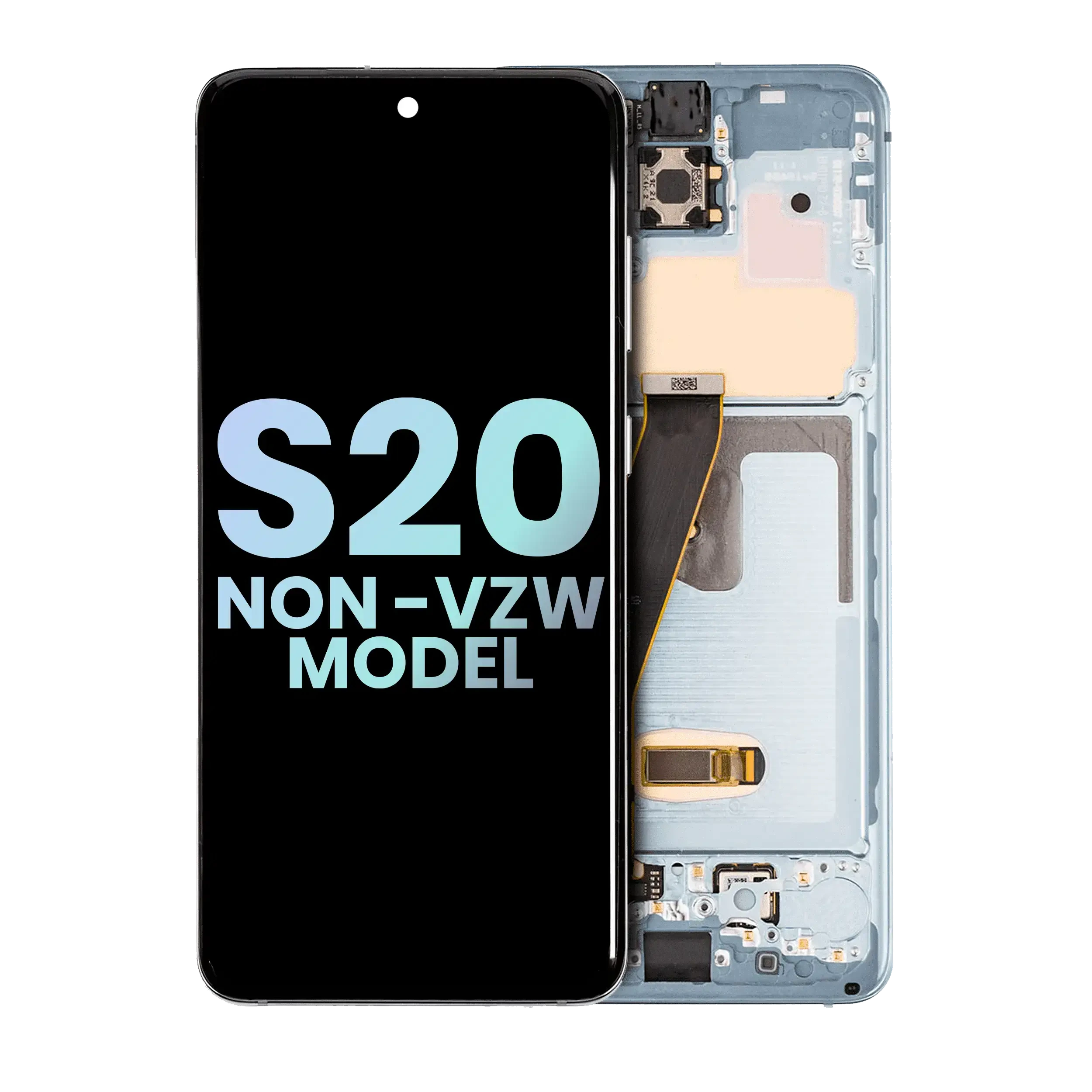 Display OLED completo con Frame per Samsung Galaxy S20 5G (Non-Verizon 5G UW Frame) (Service Pack) (Cloud Blu)