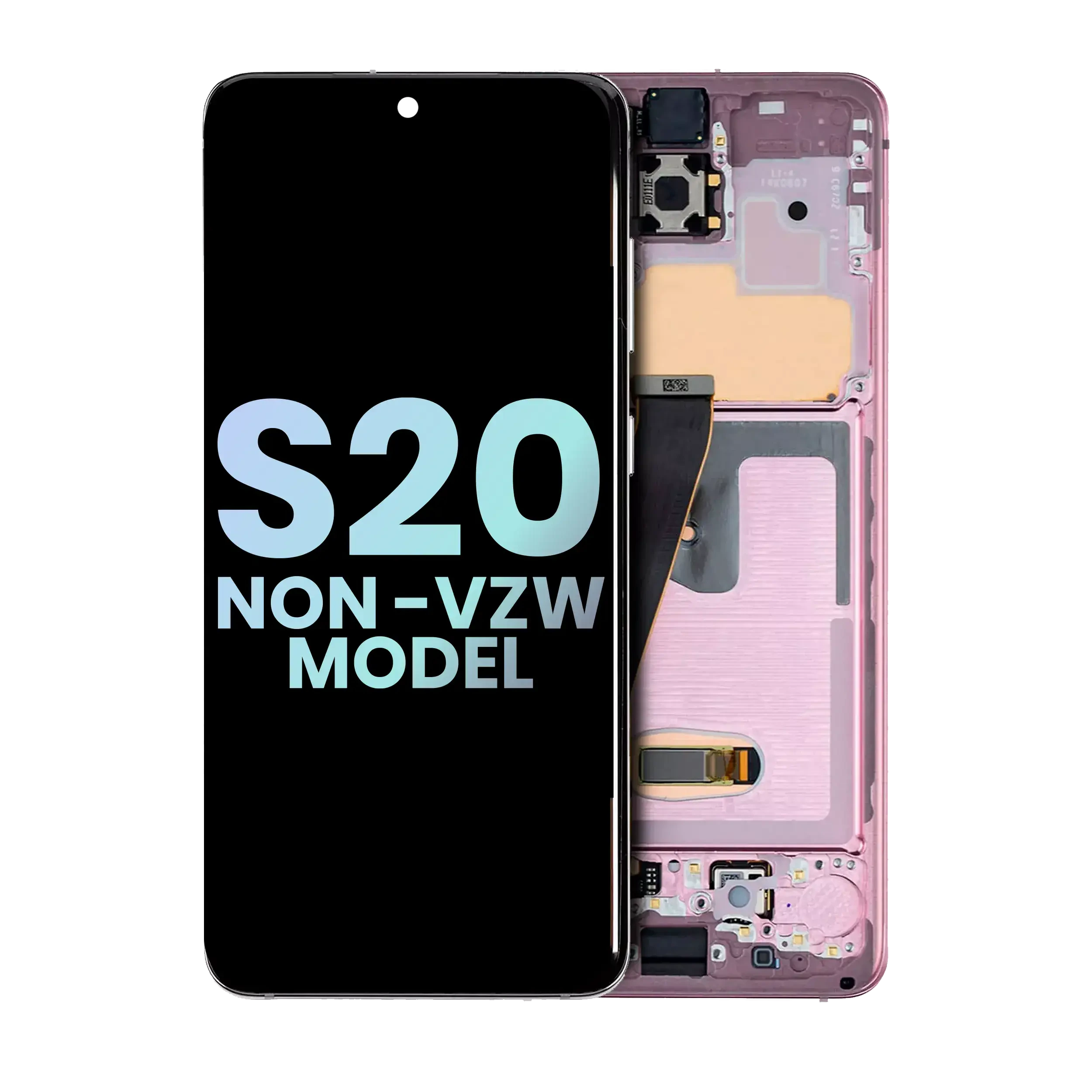 Display OLED completo con Frame per Samsung Galaxy S20 5G (Non-Verizon 5G UW Frame) (Service Pack) (Cloud Rosa)