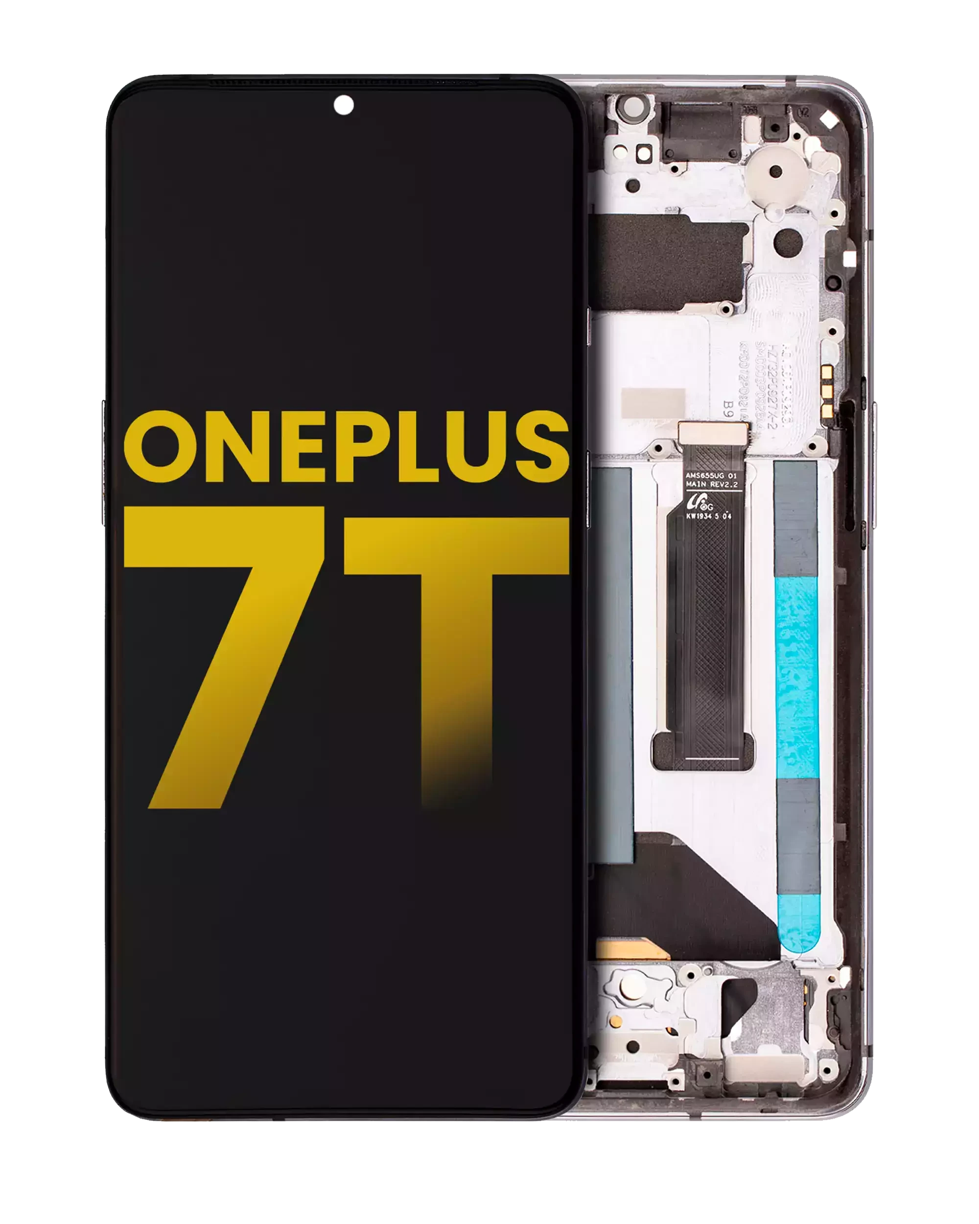 Display OLED completo con Frame per OnePlus 7T (Refurbished) (Frosted Argento)