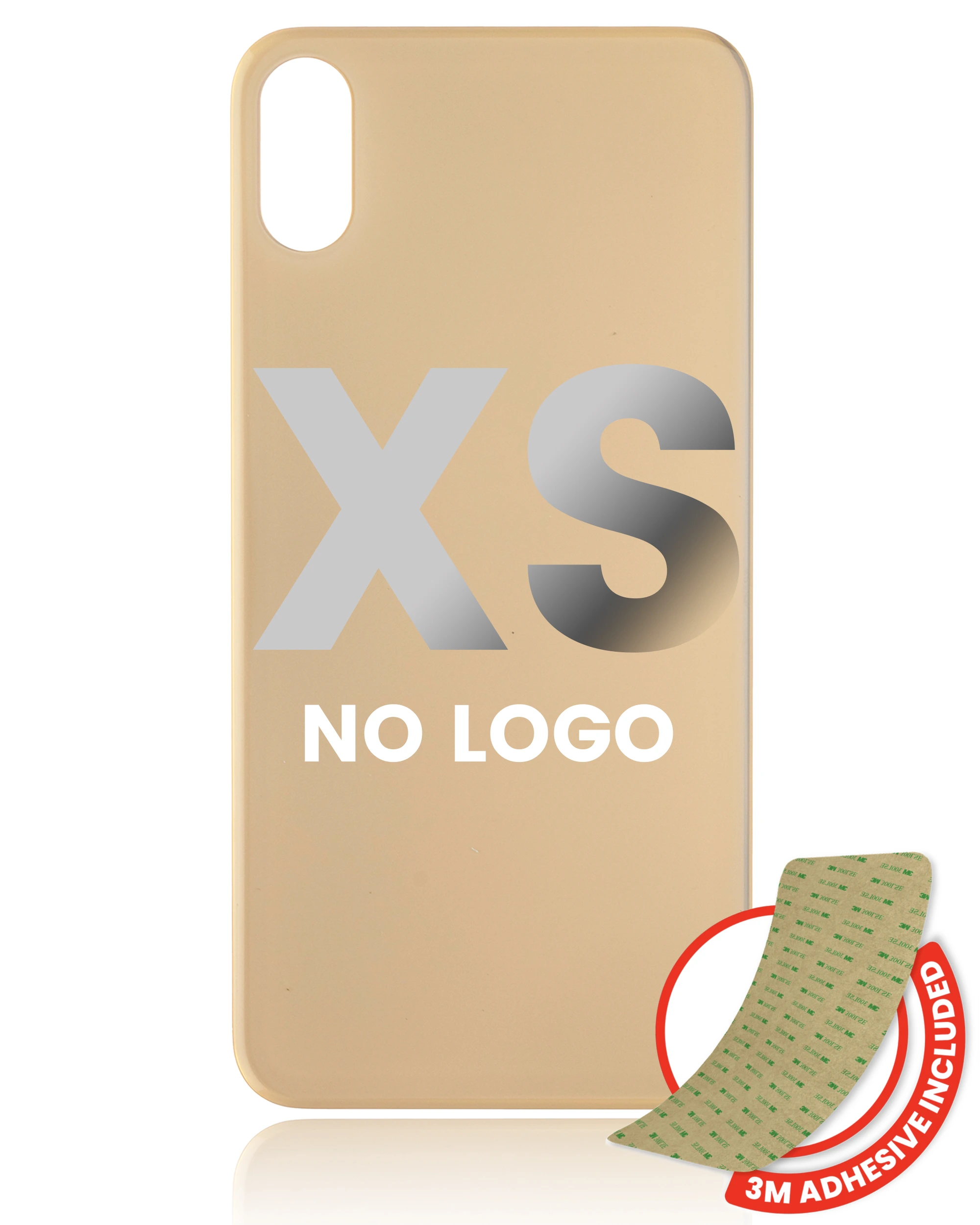 Vetro posteriore con 3M adesivo per iPhone XS (No Logo / Large Camera Hole) (Oro)
