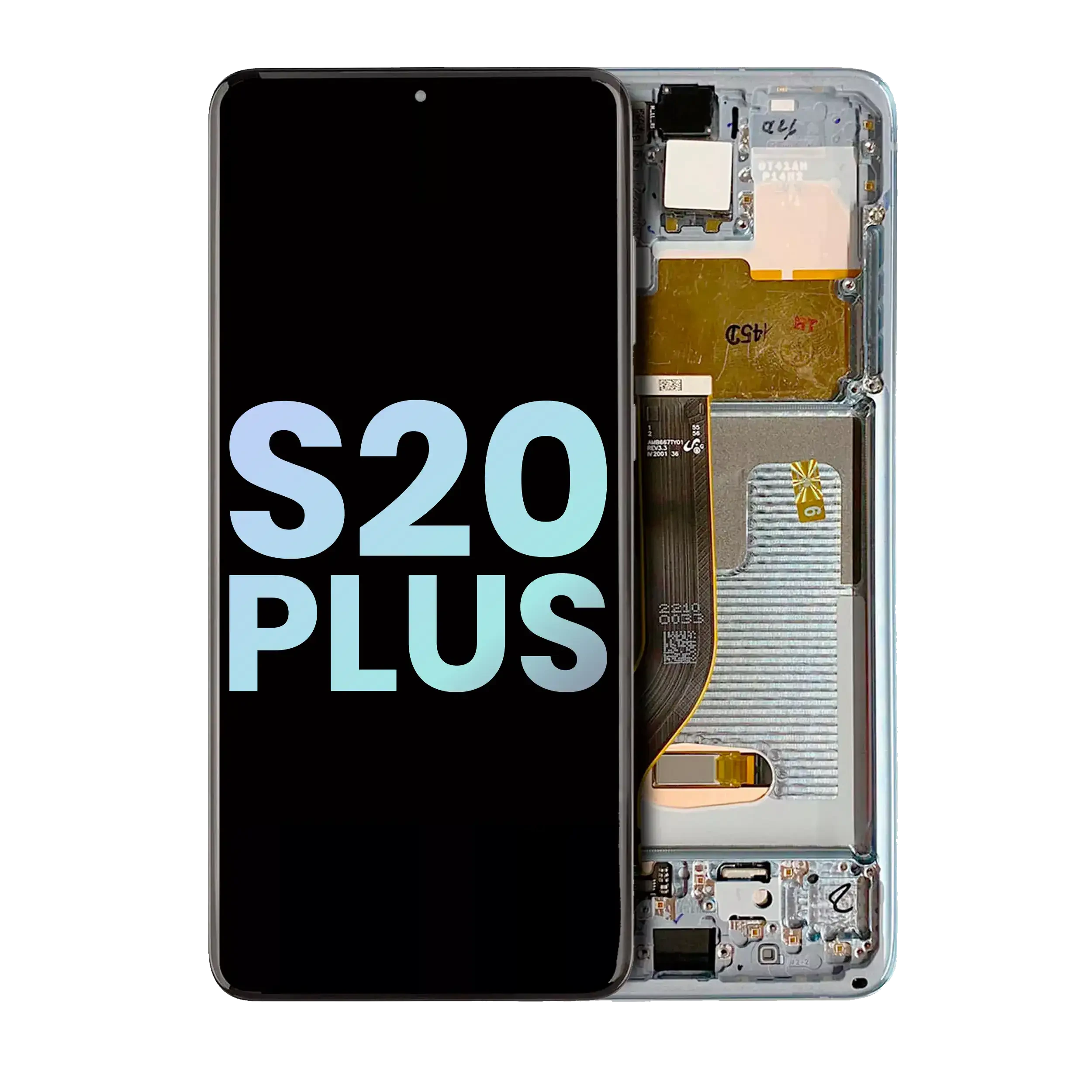 Display OLED completo con Frame per Samsung Galaxy S20 Plus 5G (Service Pack) (Bianco nuvola)