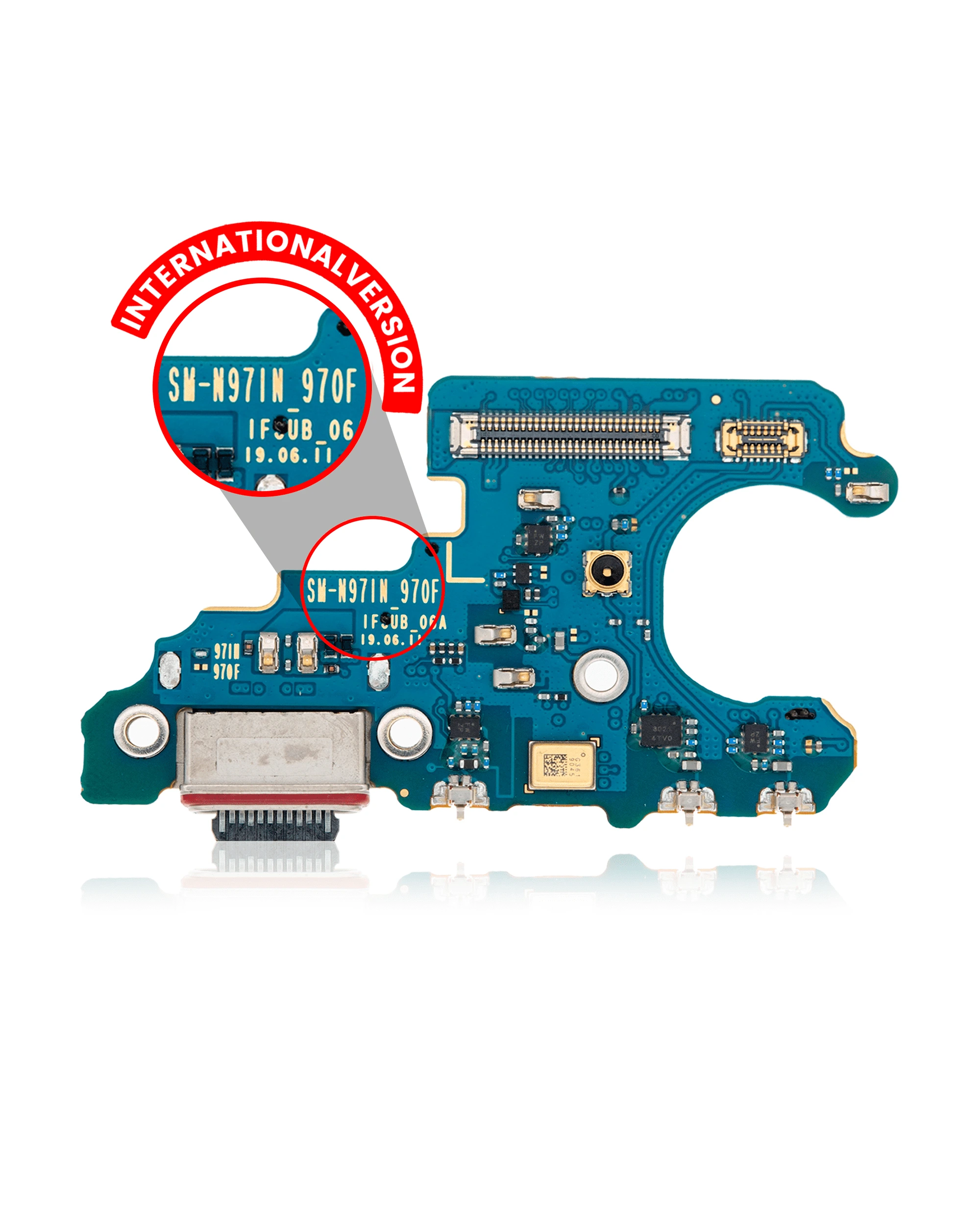 Connettore di ricarica con scheda per Samsung Galaxy Note 10 (N970F) (International Version) (Premium)