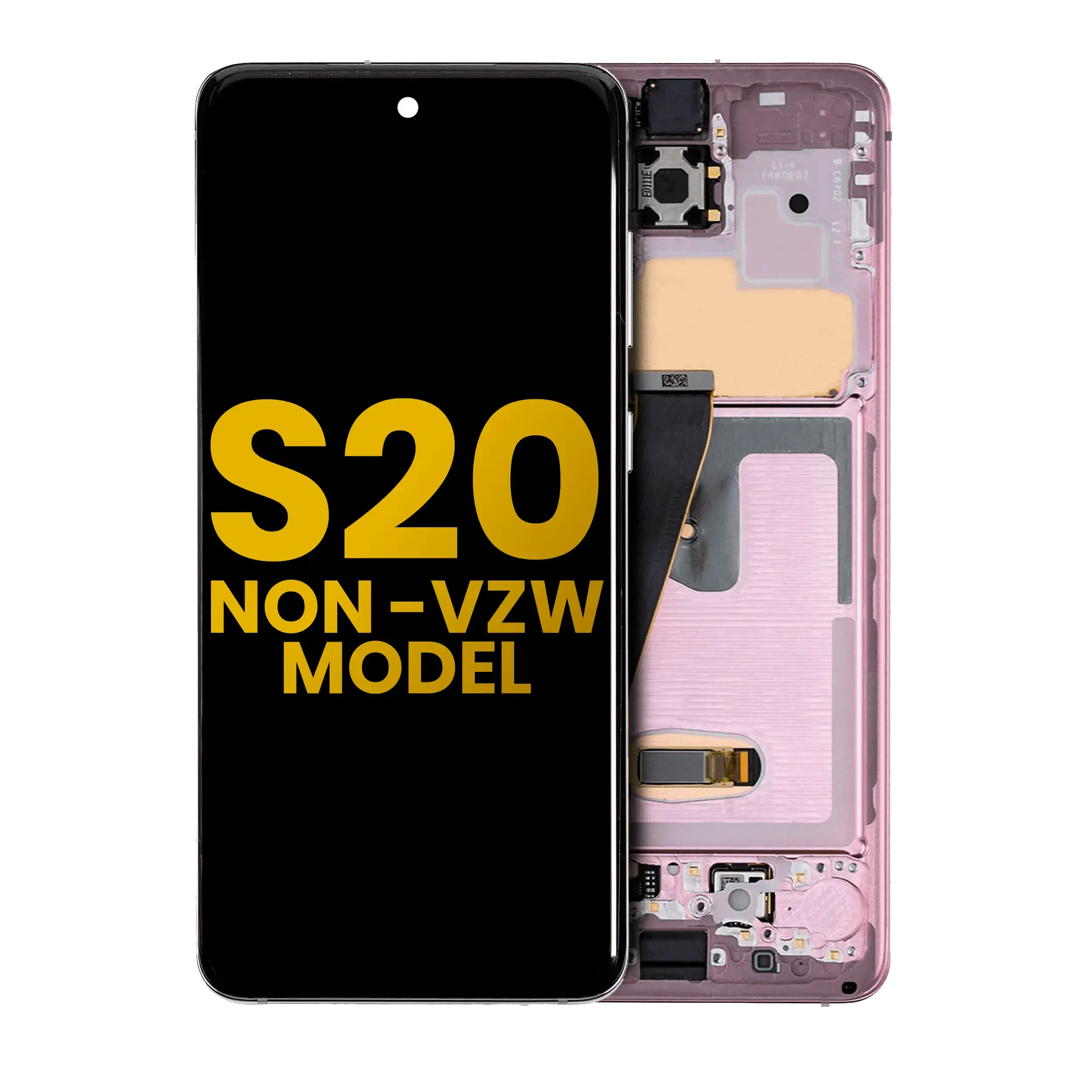 Display OLED completo con Frame per Samsung Galaxy S20 5G (Non-Verizon 5G UW Frame) (Refurbished) (Cloud Rosa)