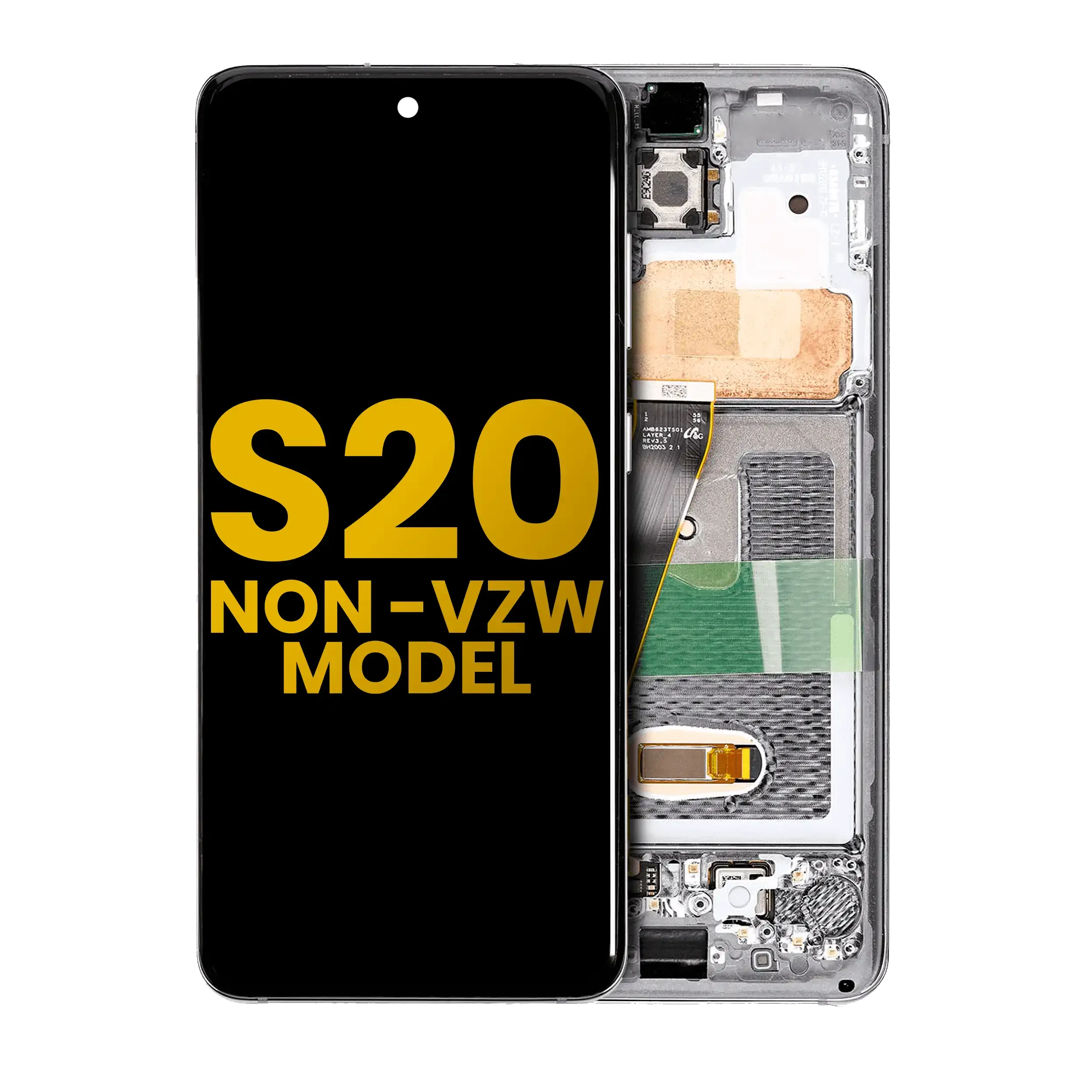 Display OLED completo con Frame per Samsung Galaxy S20 5G (Non-Verizon 5G UW Frame) (Refurbished) (Grigio cosmico)