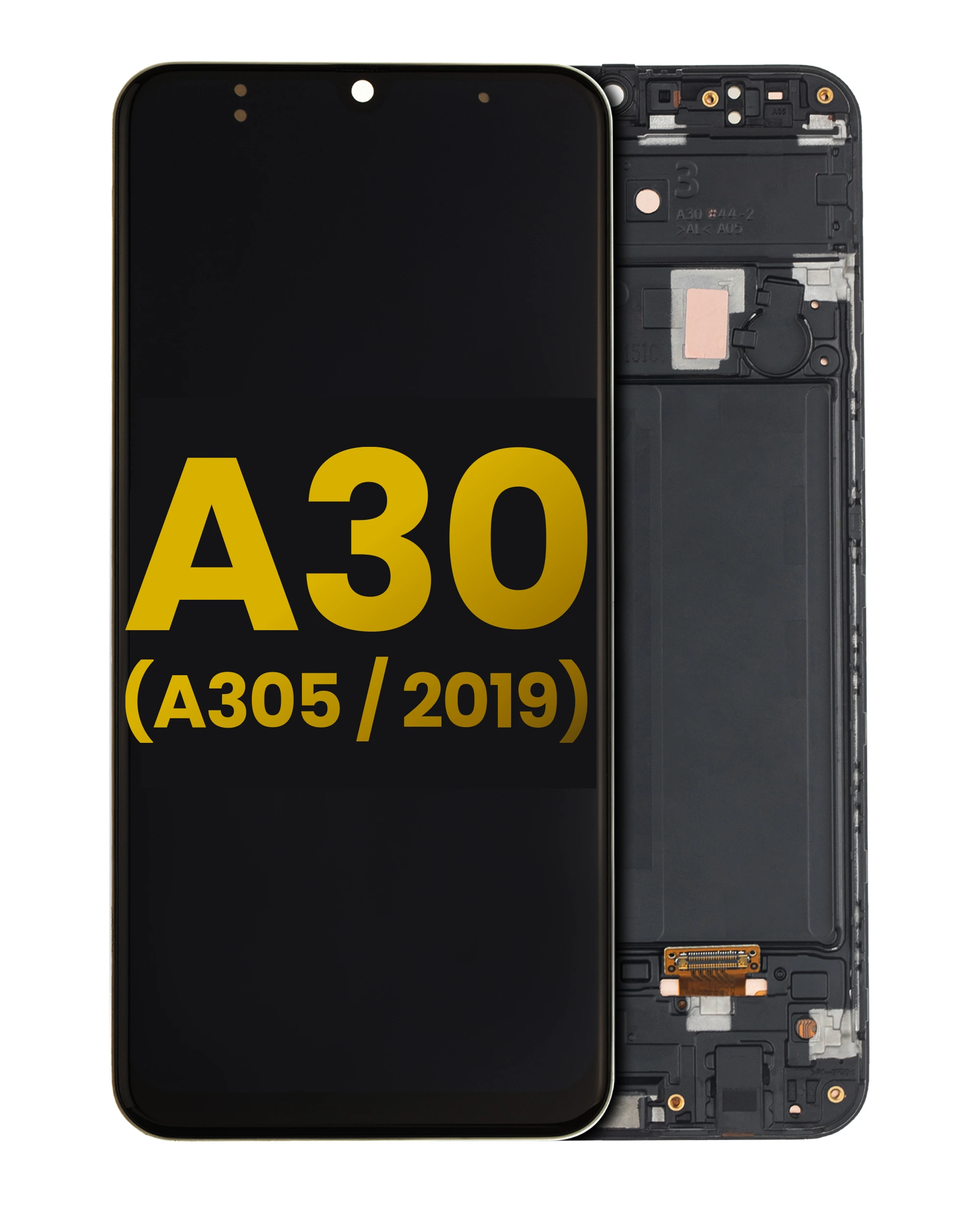 Display OLED completo con Frame per Samsung Galaxy A30 (A305 / 2019) (Refurbished) (tutti i colori)