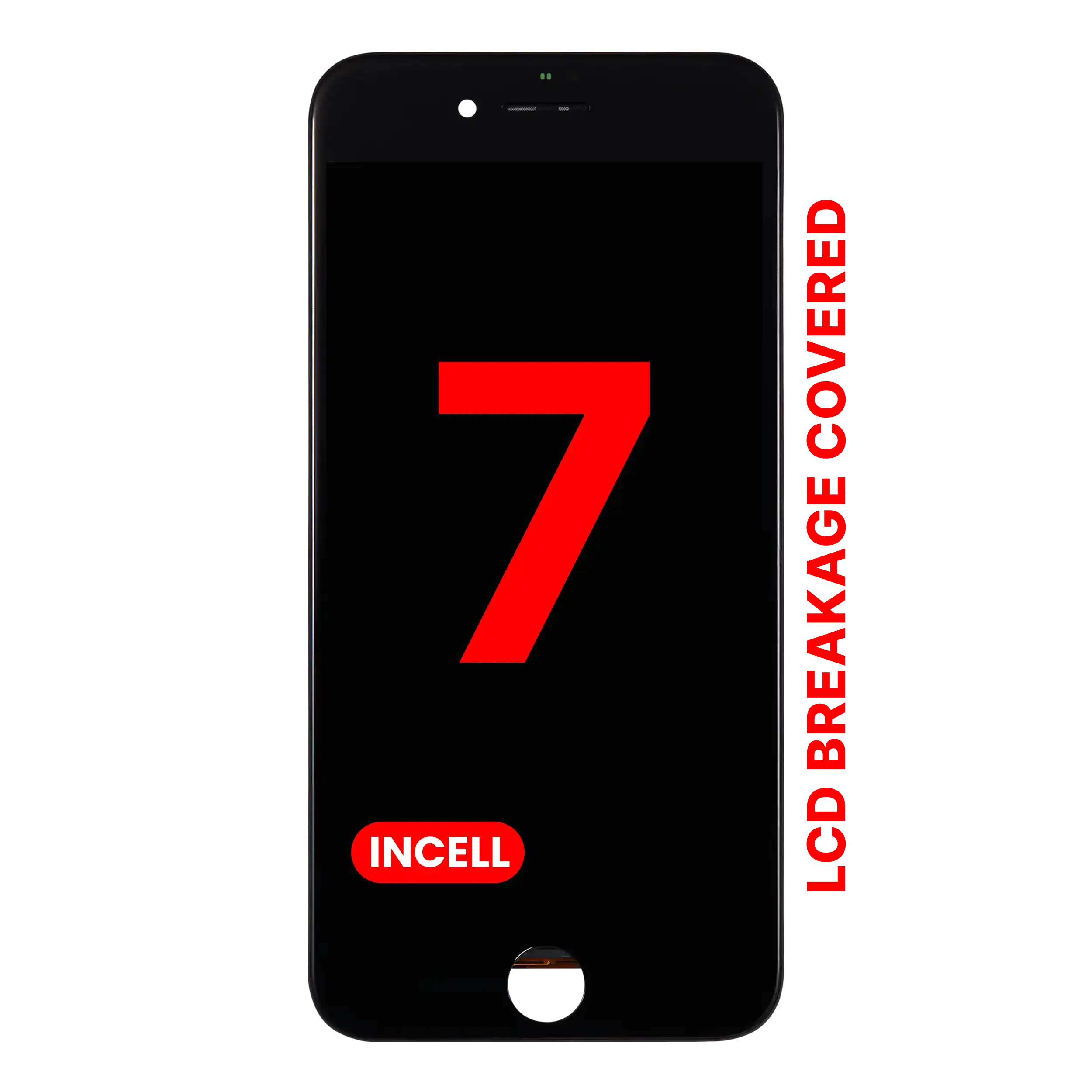 Display LCD completo con Steel Plate per iPhone 7 (Nero)
