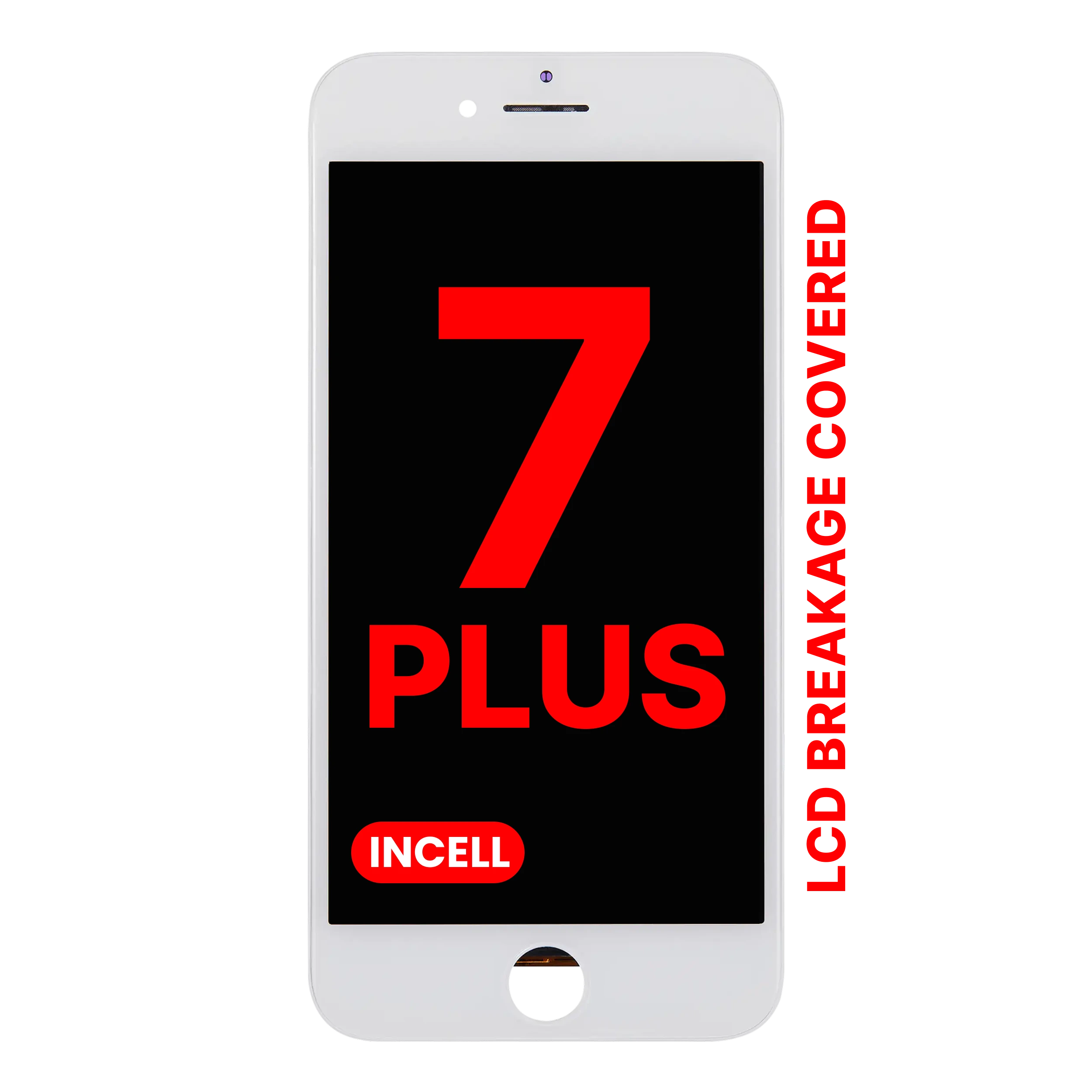 Display LCD completo con Steel Plate per iPhone 7 Plus (Bianco)