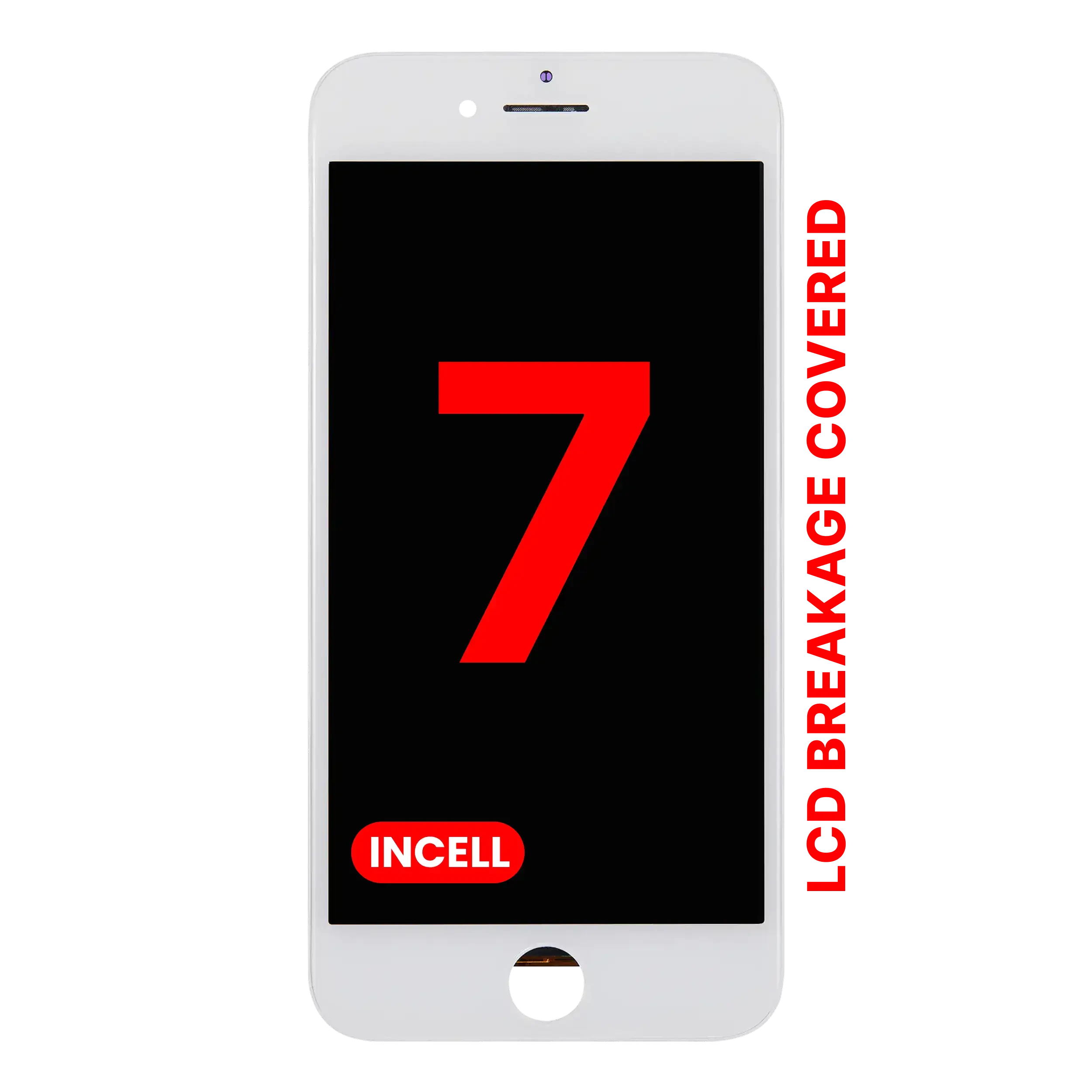 Display LCD completo con Steel Plate per iPhone 7 (Bianco)