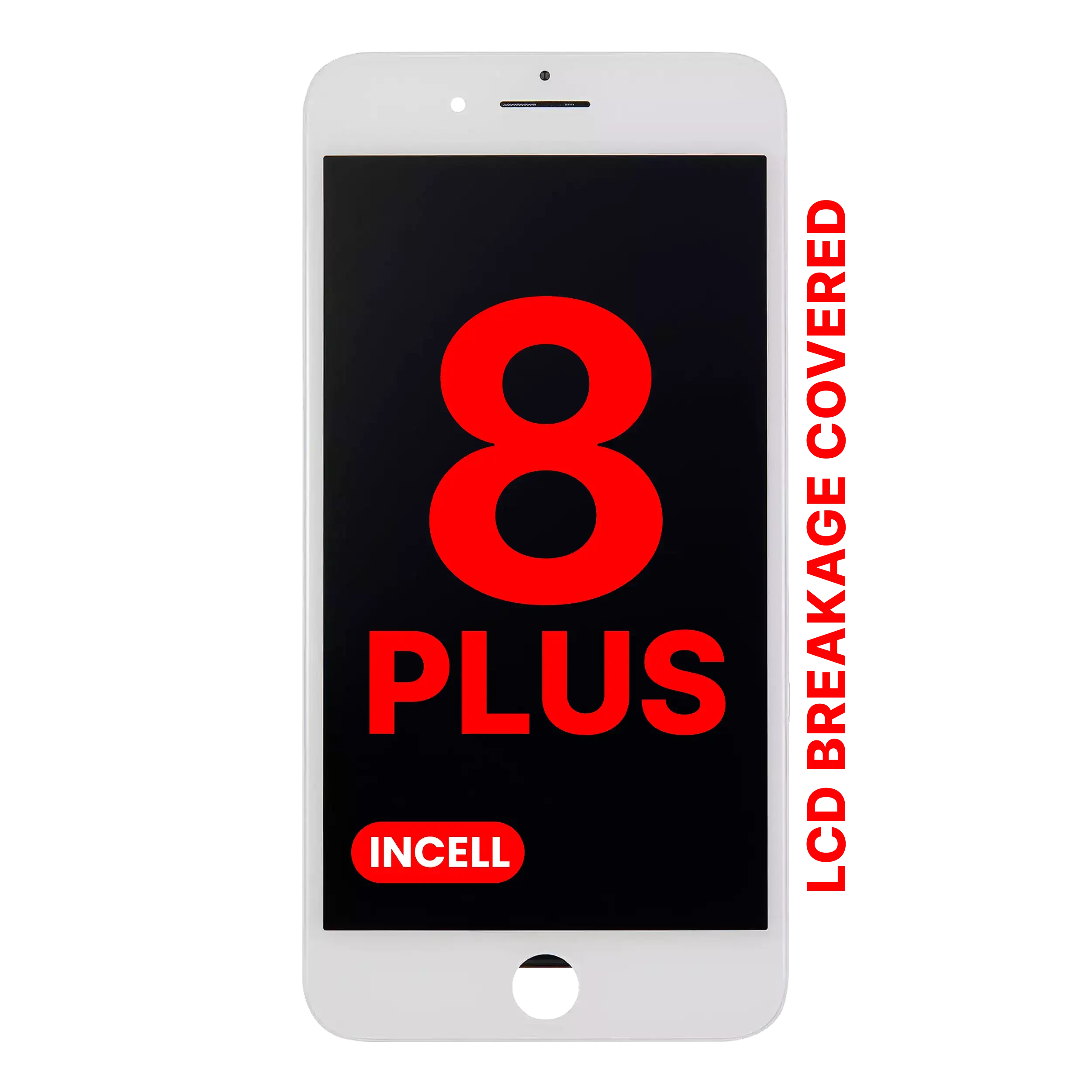 Display LCD completo con Steel Plate per iPhone 8 Plus (Bianco)