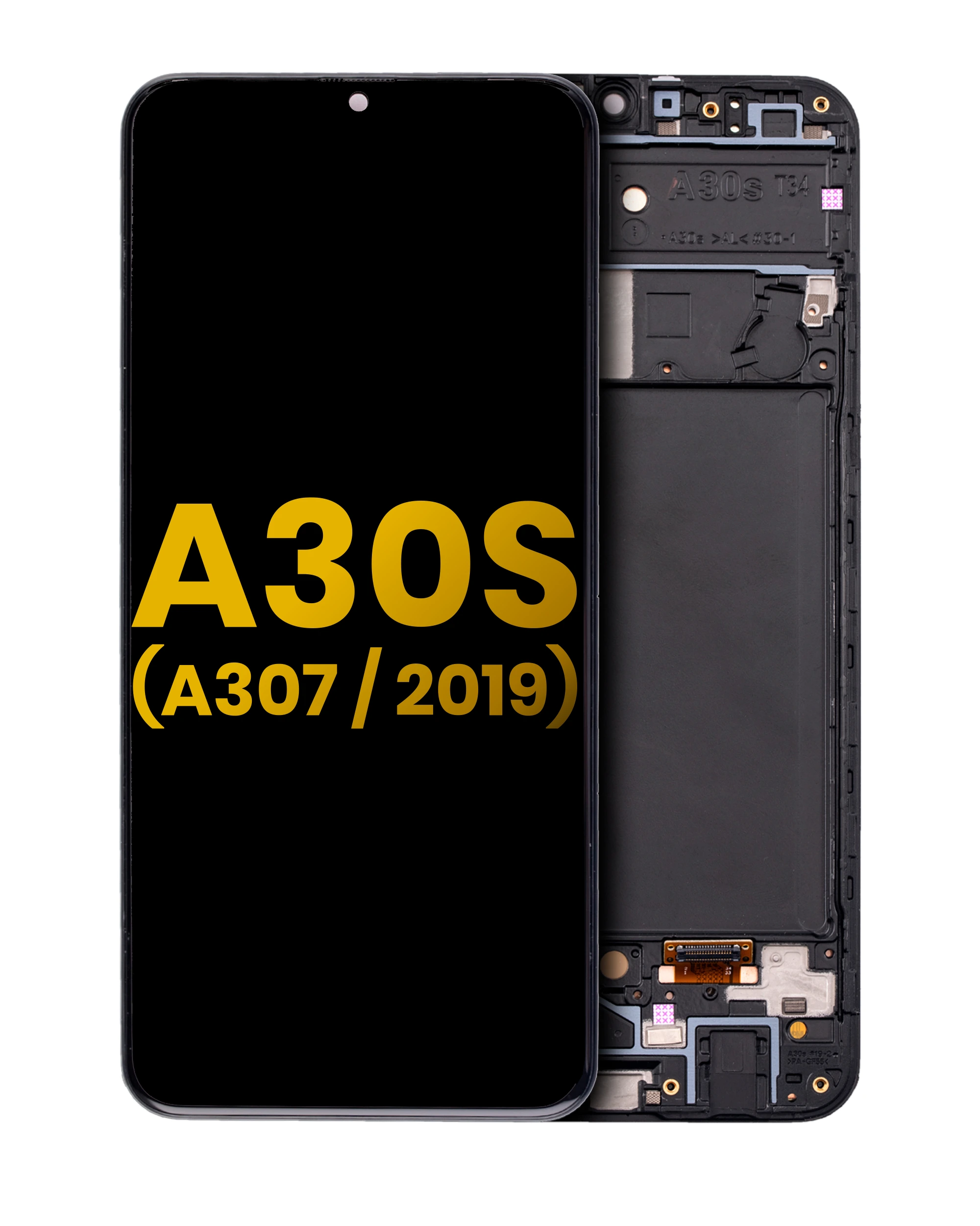 Display OLED completo con Frame per Samsung Galaxy A30s (A307 / 2019) (Refurbished) (tutti i colori)