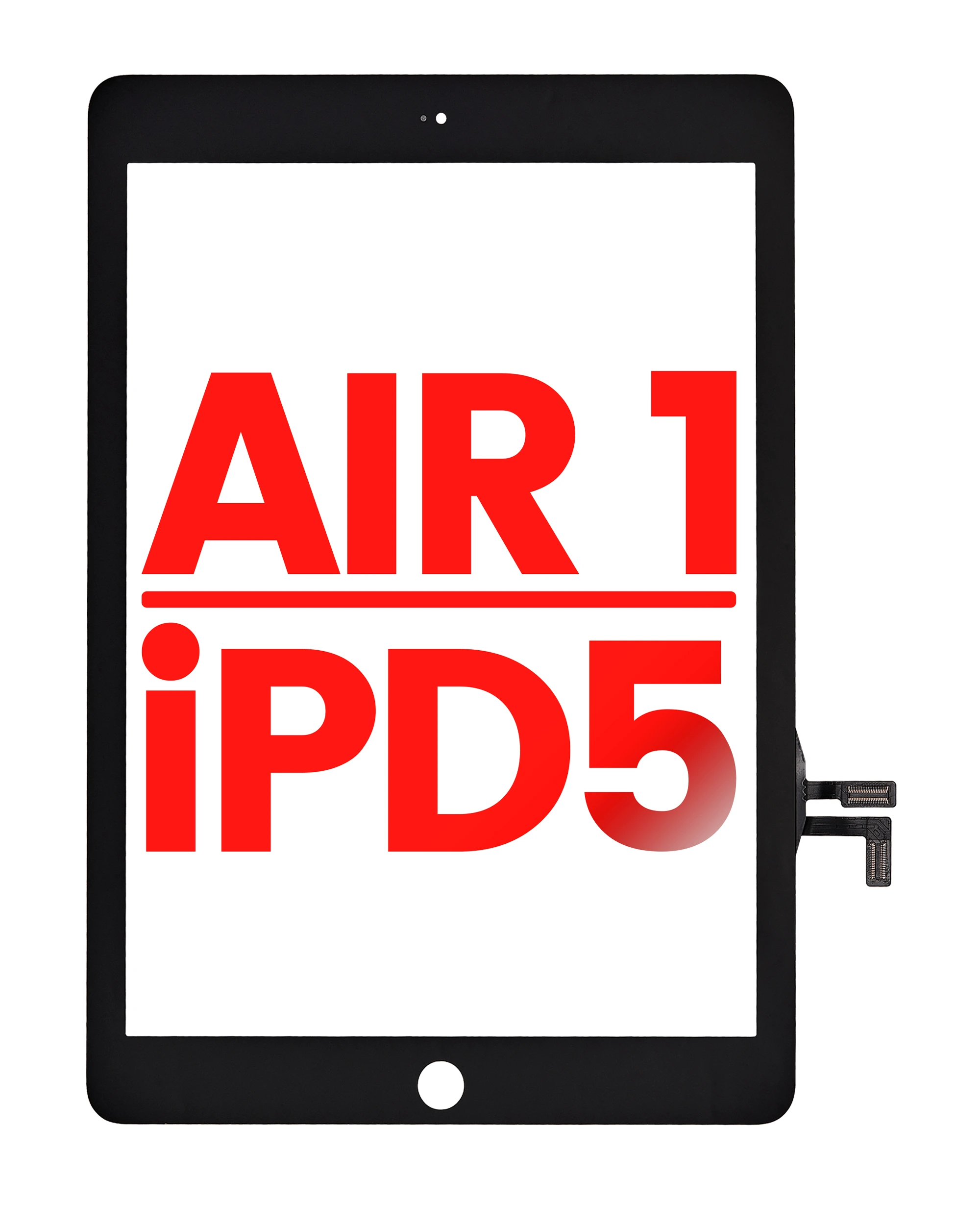 Touch screen per iPad Air 1 / iPad 5 (2017) (No Tasto Home Installed) (Aftermarket Plus) (Nero)