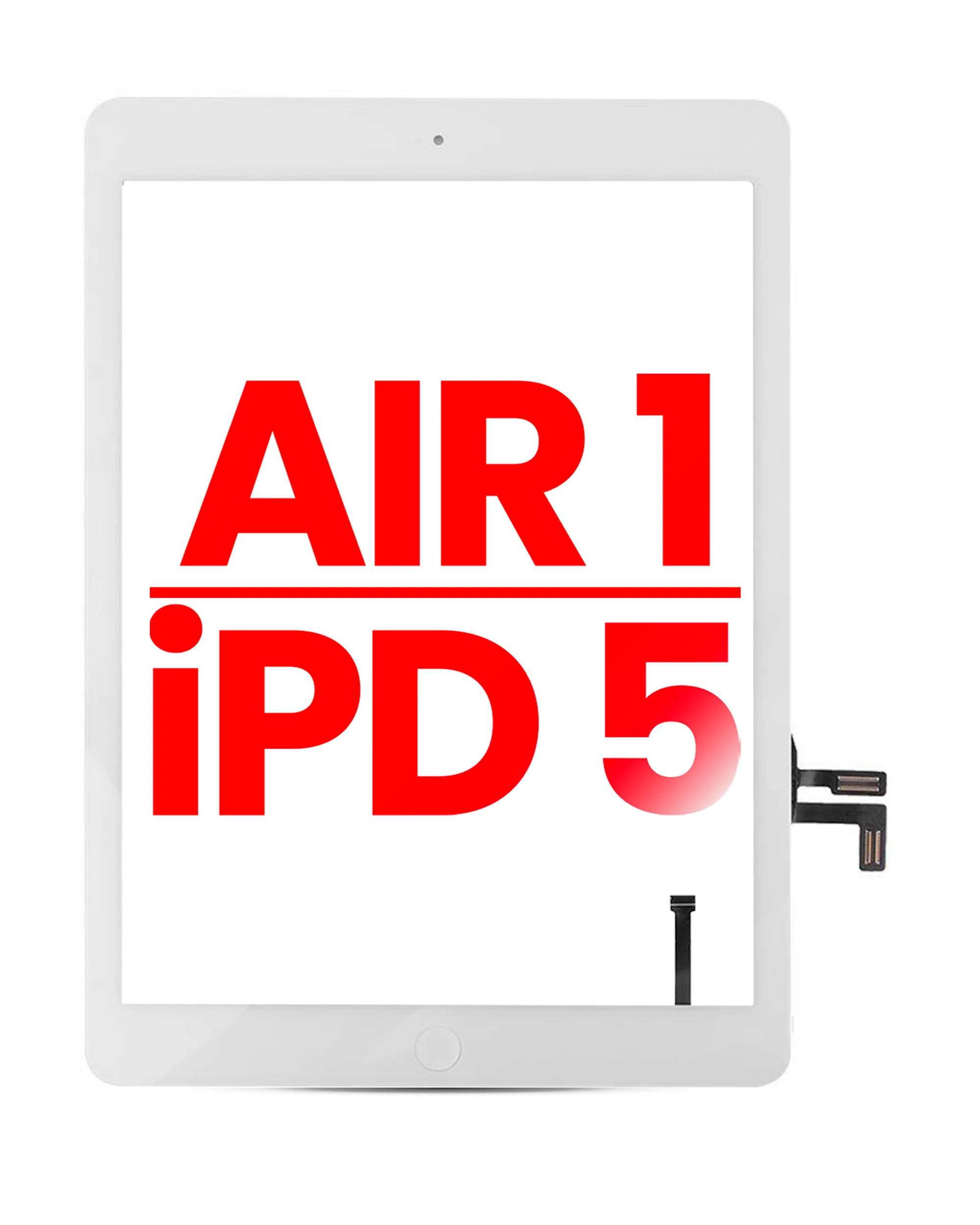 Touch screen per iPad Air 1 / iPad 5 (2017) (Tasto Home Pre-Installed per iPad Air 1) (Aftermarket Plus) (Bianco)