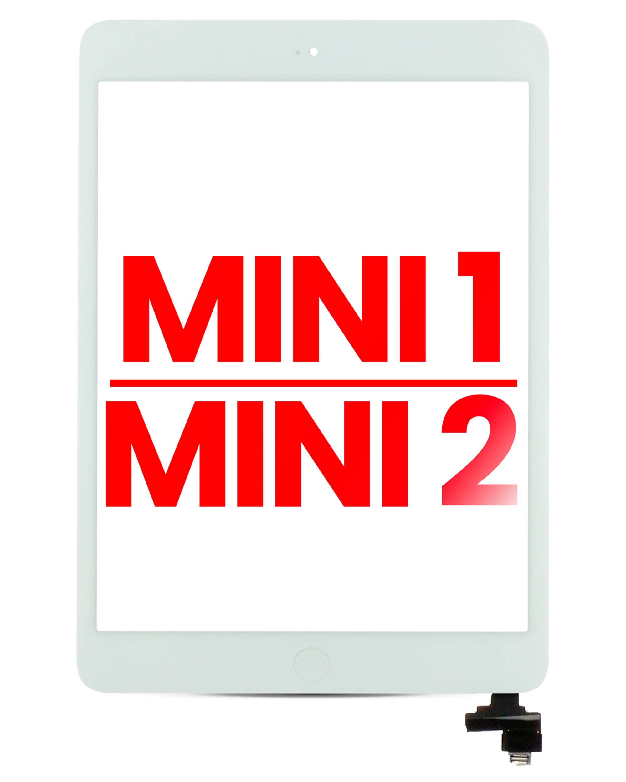 Touch screen con IC Chip e Tasto Home Pre-Installed per iPad Mini 1 / iPad Mini 2 (Aftermarket Plus) (Bianco)