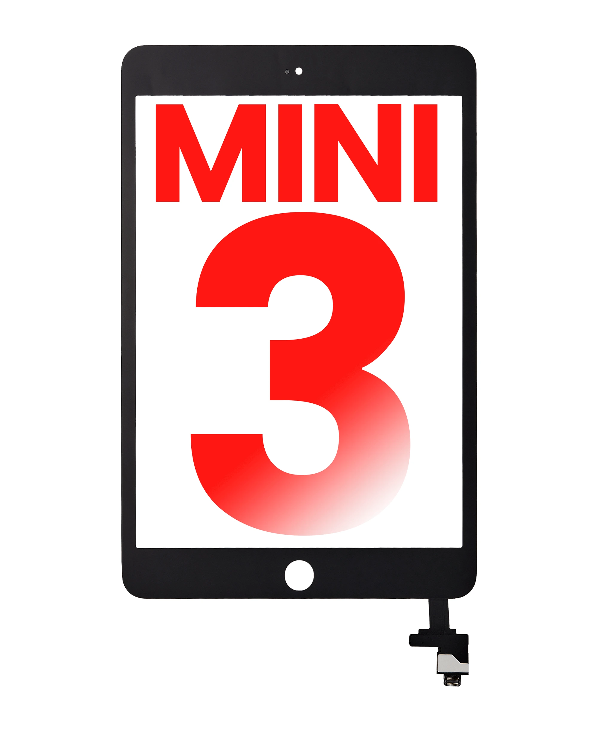 Touch screen con IC Chip per iPad Mini 3 (No Tasto Home Installed) (Aftermarket Plus) (Nero)