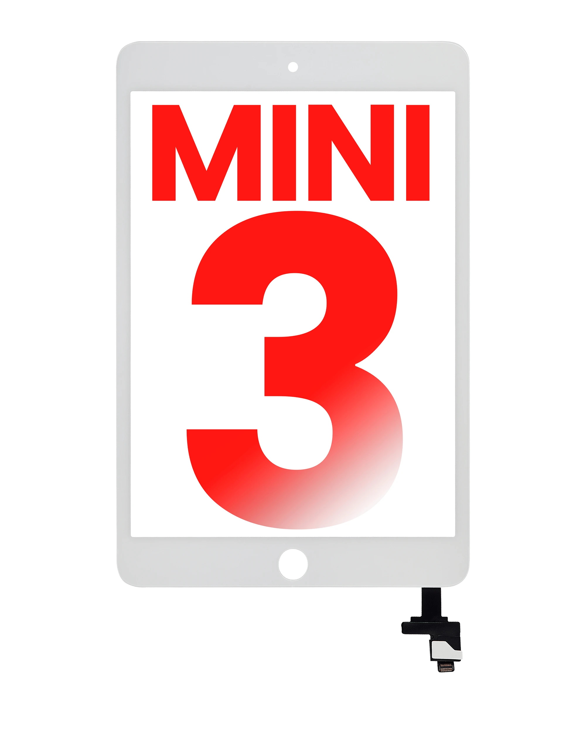 Touch screen con IC Chip per iPad Mini 3 (No Tasto Home Installed) (Aftermarket Plus) (Bianco)