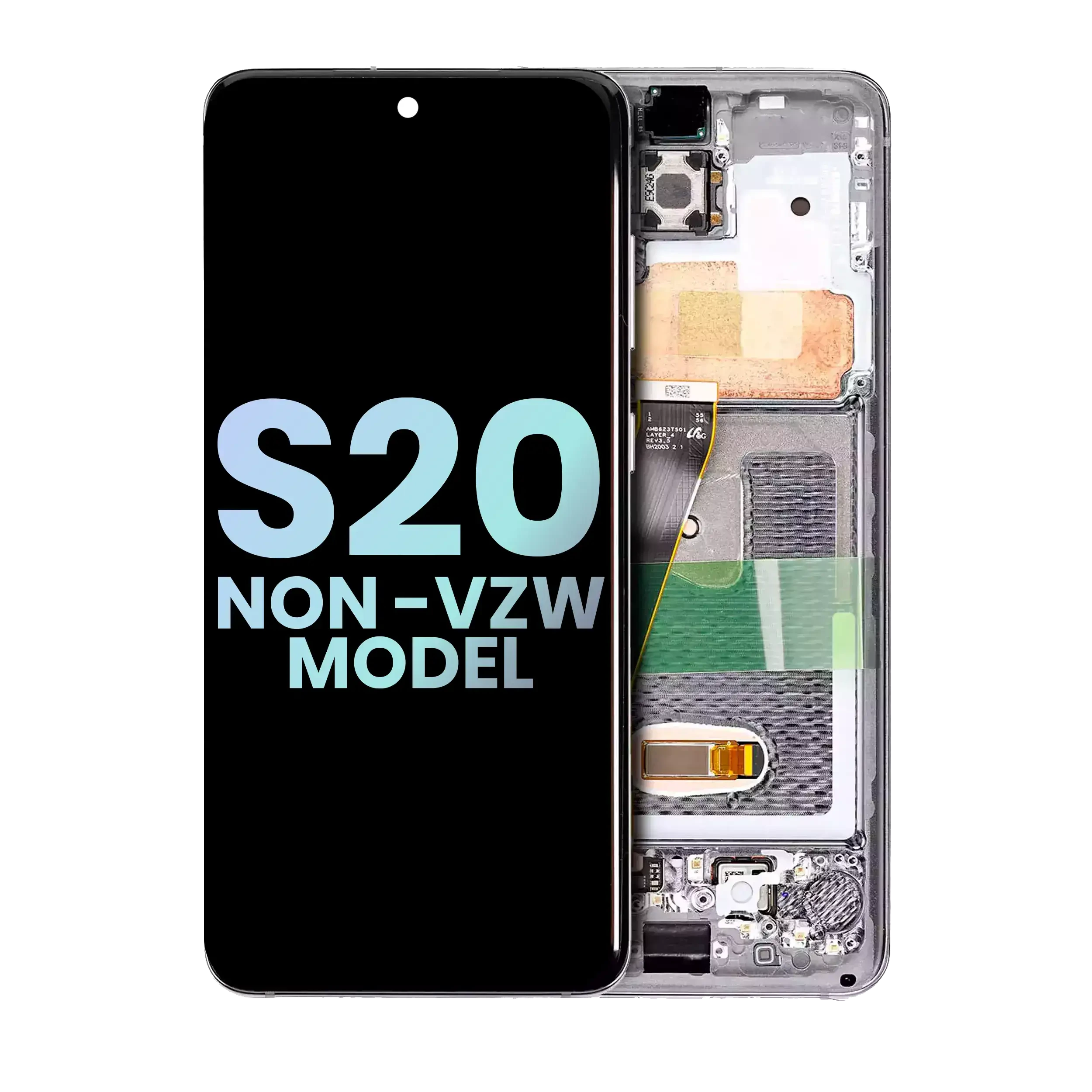 Display OLED completo con Frame per Samsung Galaxy S20 5G (Non-Verizon 5G UW Frame) (Service Pack) (Bianco nuvola)