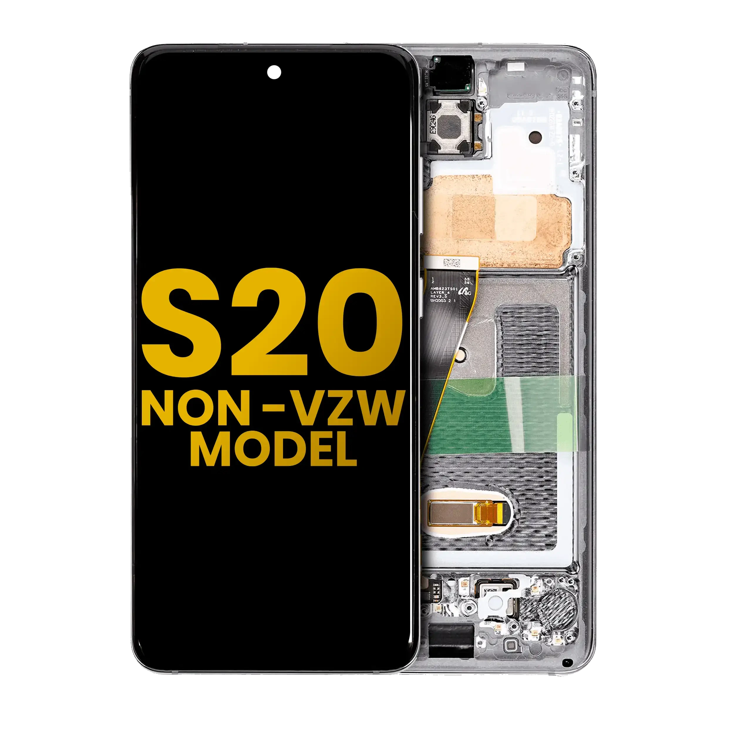Display OLED completo con Frame per Samsung Galaxy S20 5G (Non-Verizon 5G UW Frame) (Refurbished) (Bianco nuvola)