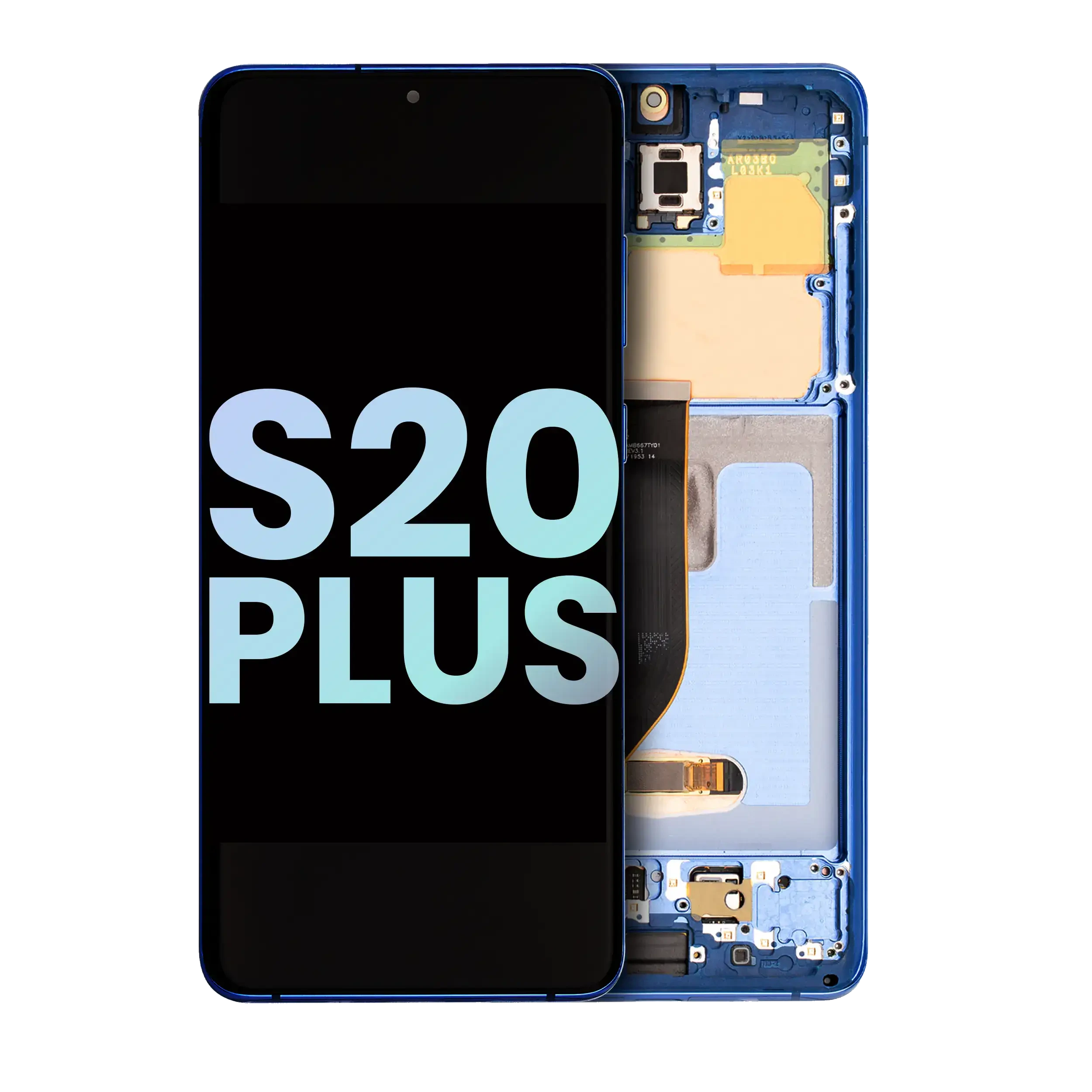 Display OLED completo con Frame per Samsung Galaxy S20 Plus 5G (Service Pack) (Aura Blu)