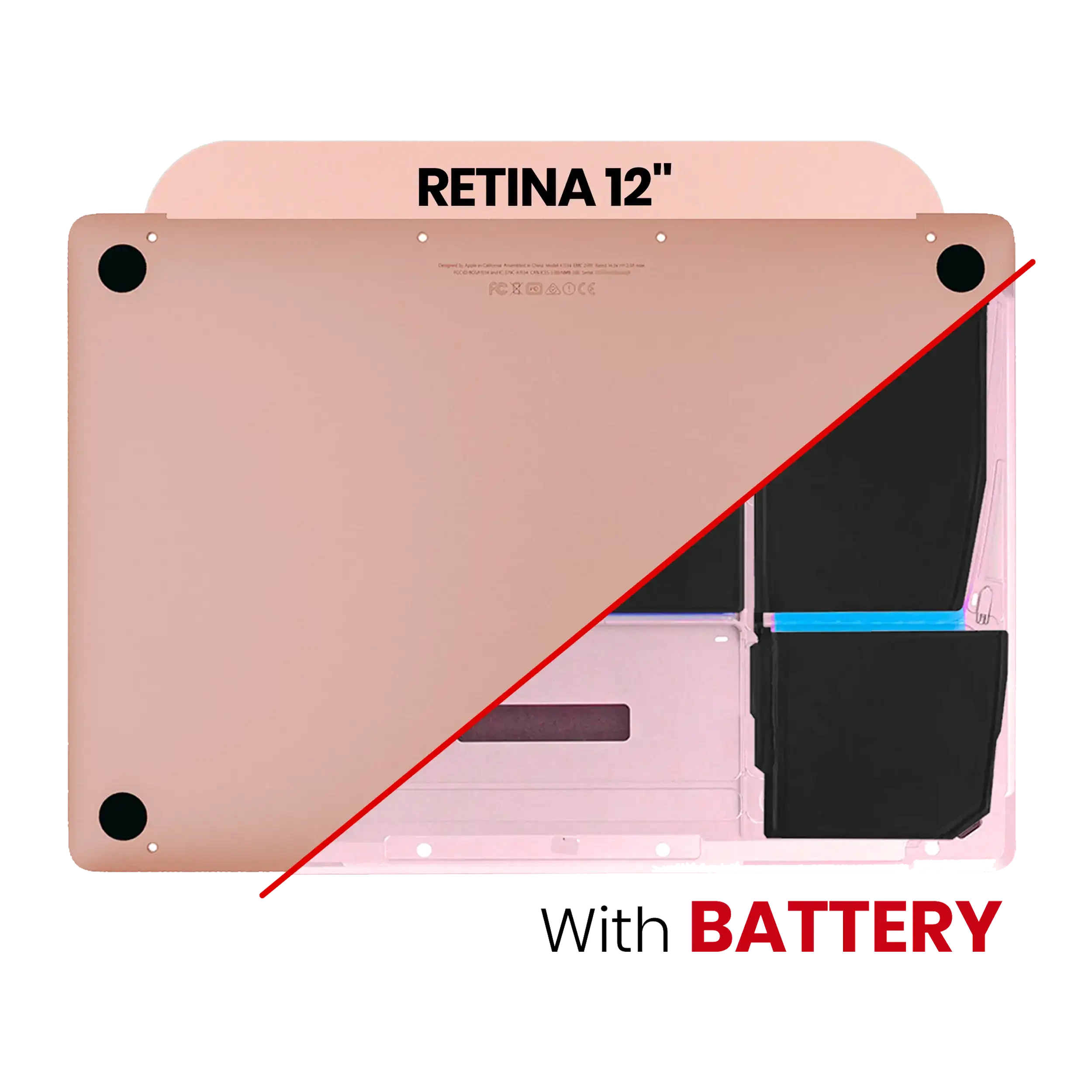 Bottom Case con Batteria (A1705) per MacBook 12" A1534 (2016-2017) (Oro rosa)