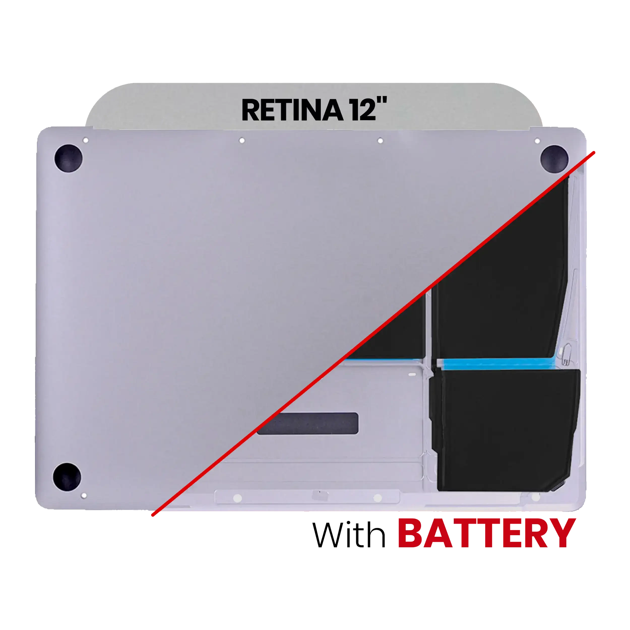 Bottom Case con Batteria (A1705) per MacBook 12" A1534 (2016-2017) (Grigio siderale)