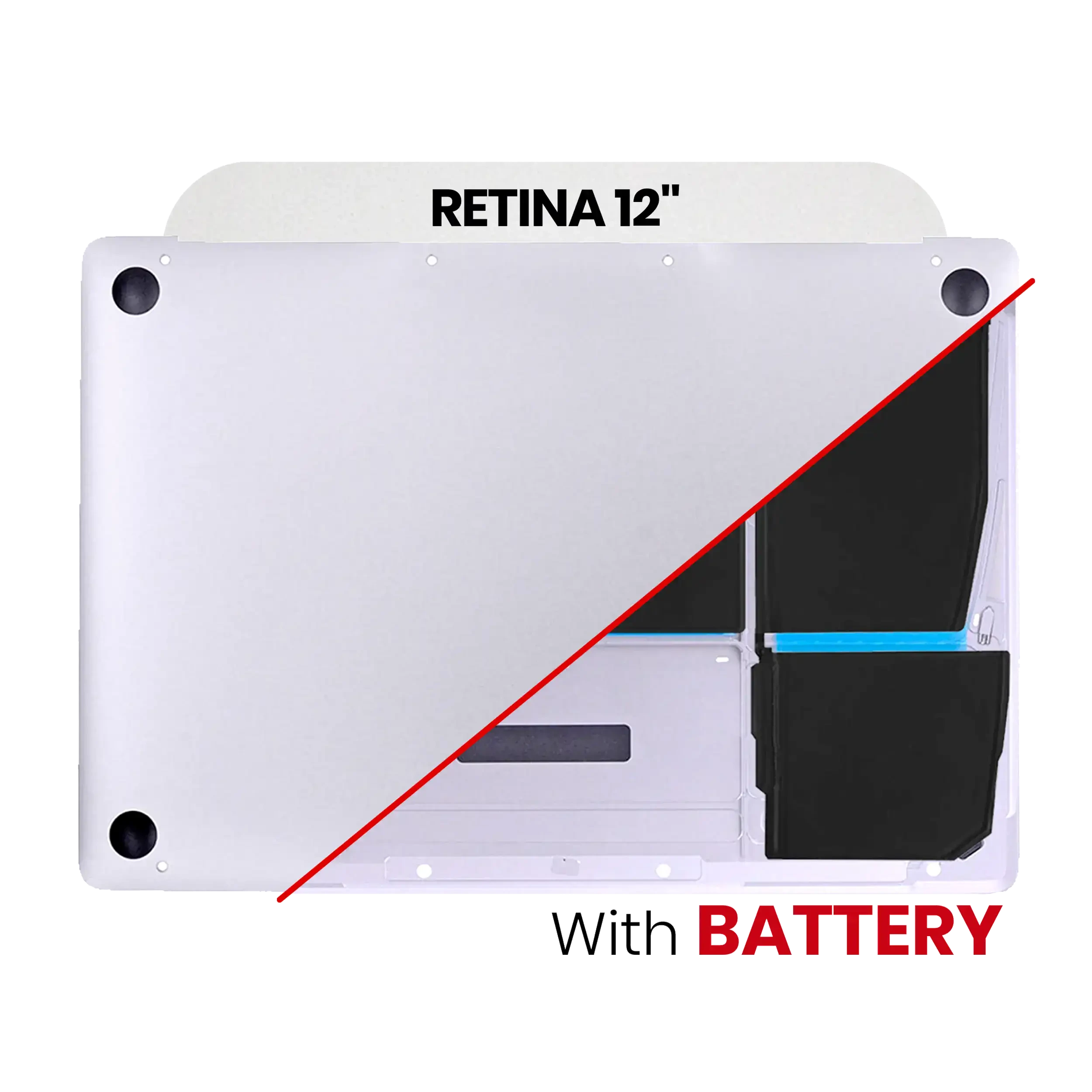 Bottom Case con Batteria (A1705) per MacBook 12" A1534 (2016-2017) (Argento)