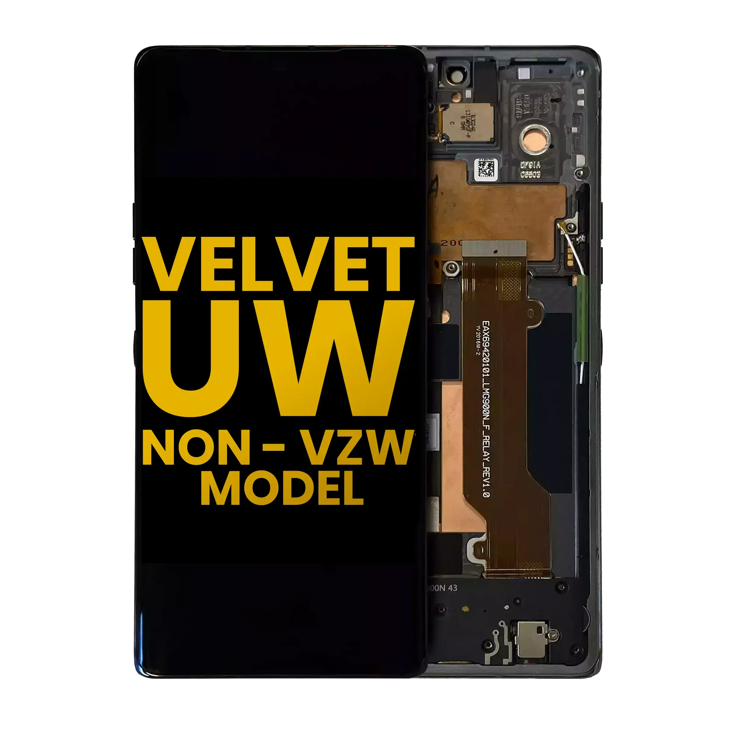 Display OLED completo con Frame per LG Velvet 5G (Non-Verizon 5G UW Frame) (Refurbished) (Nero)