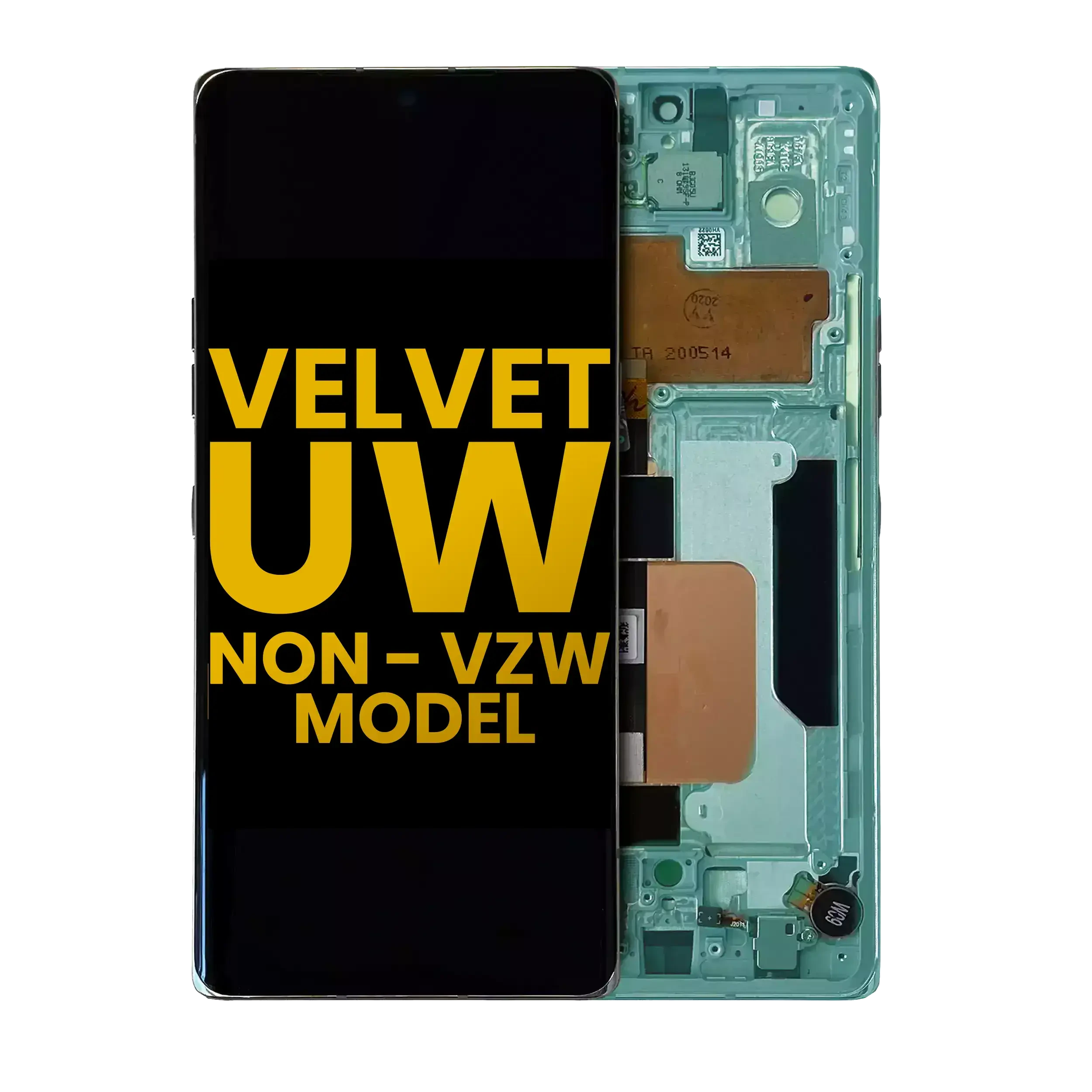 Display OLED completo con Frame per LG Velvet 5G (Non-Verizon 5G UW Frame) (Refurbished) (Verde)