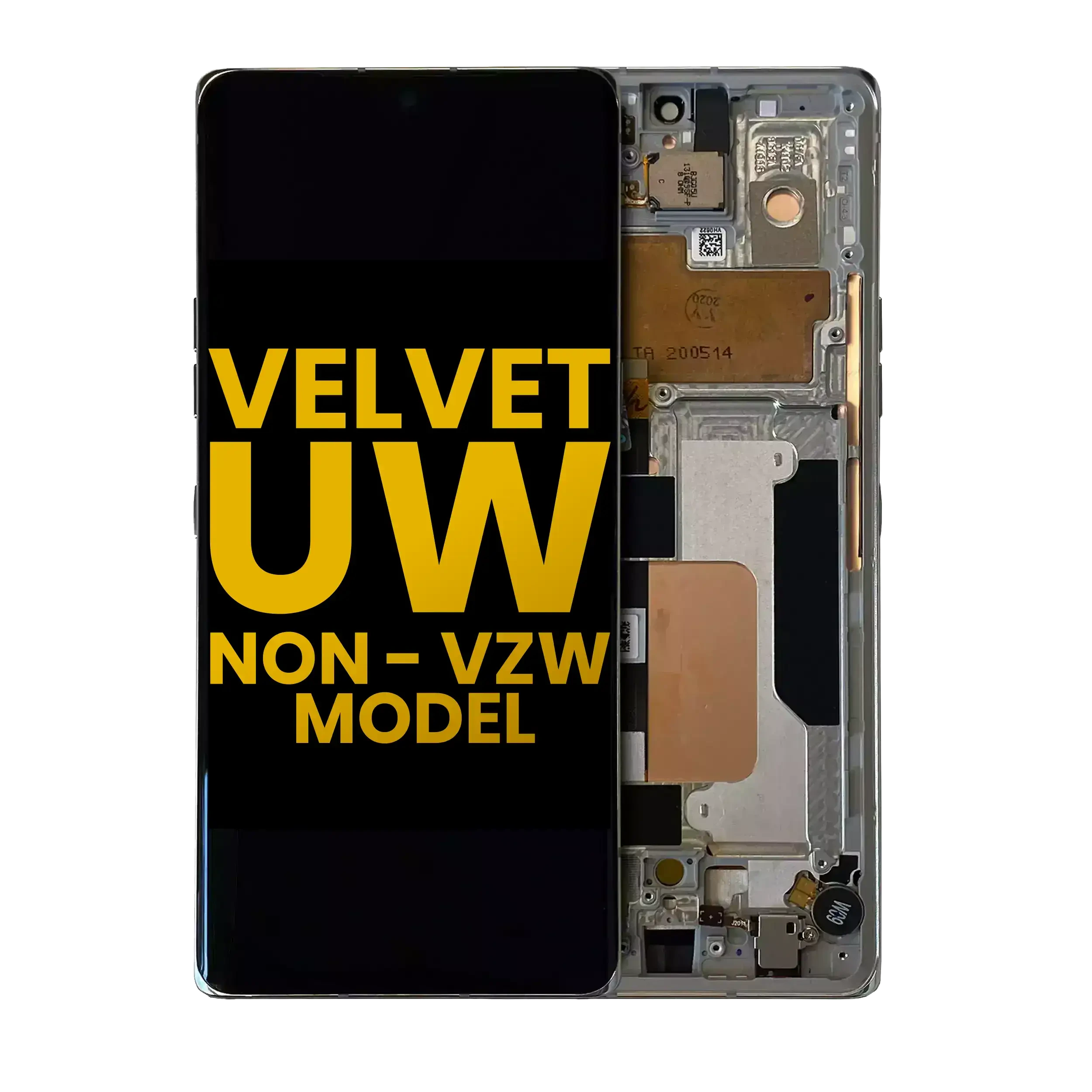 Display OLED completo con Frame per LG Velvet 5G (Non-Verizon 5G UW Frame) (Refurbished) (Argento)