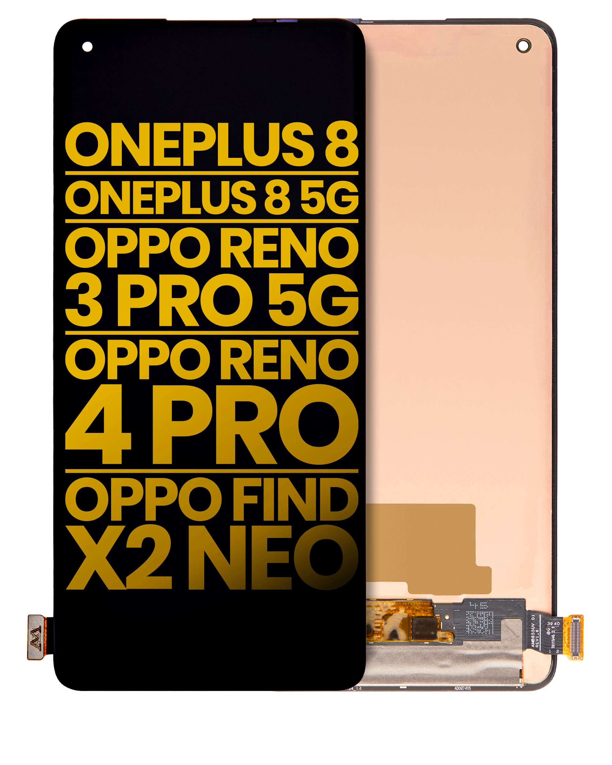 Display OLED completo senza Frame per OnePlus 8 / 5G / OPPO Reno 3 Pro 5G / OPPO Reno 4 Pro / OPPO Find X2 Neo (Refurbished) (tutti i colori)