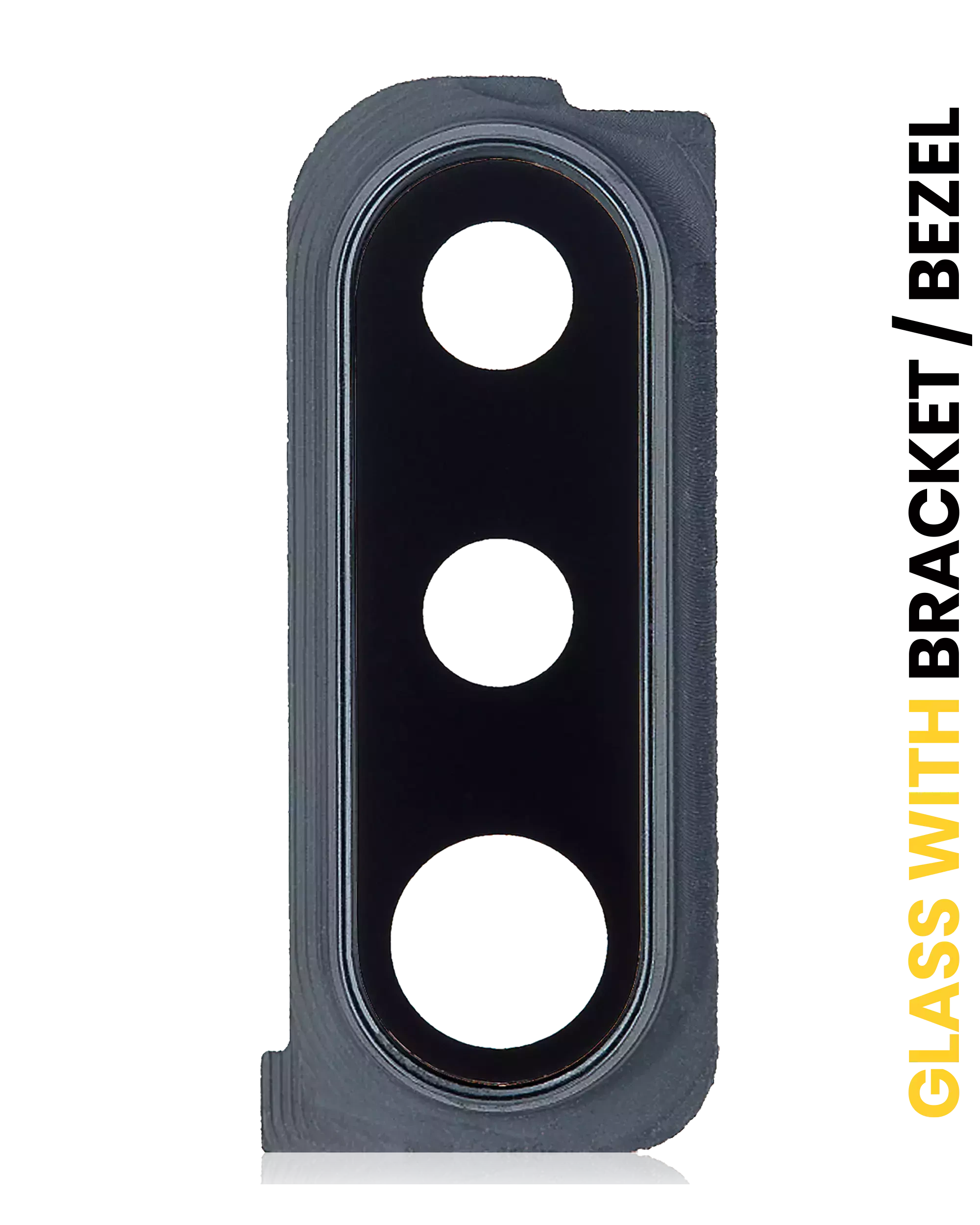 Lente fotocamera posteriore con staffa / Cornice per Samsung Galaxy A30s (A307 / 2019) (Nero)