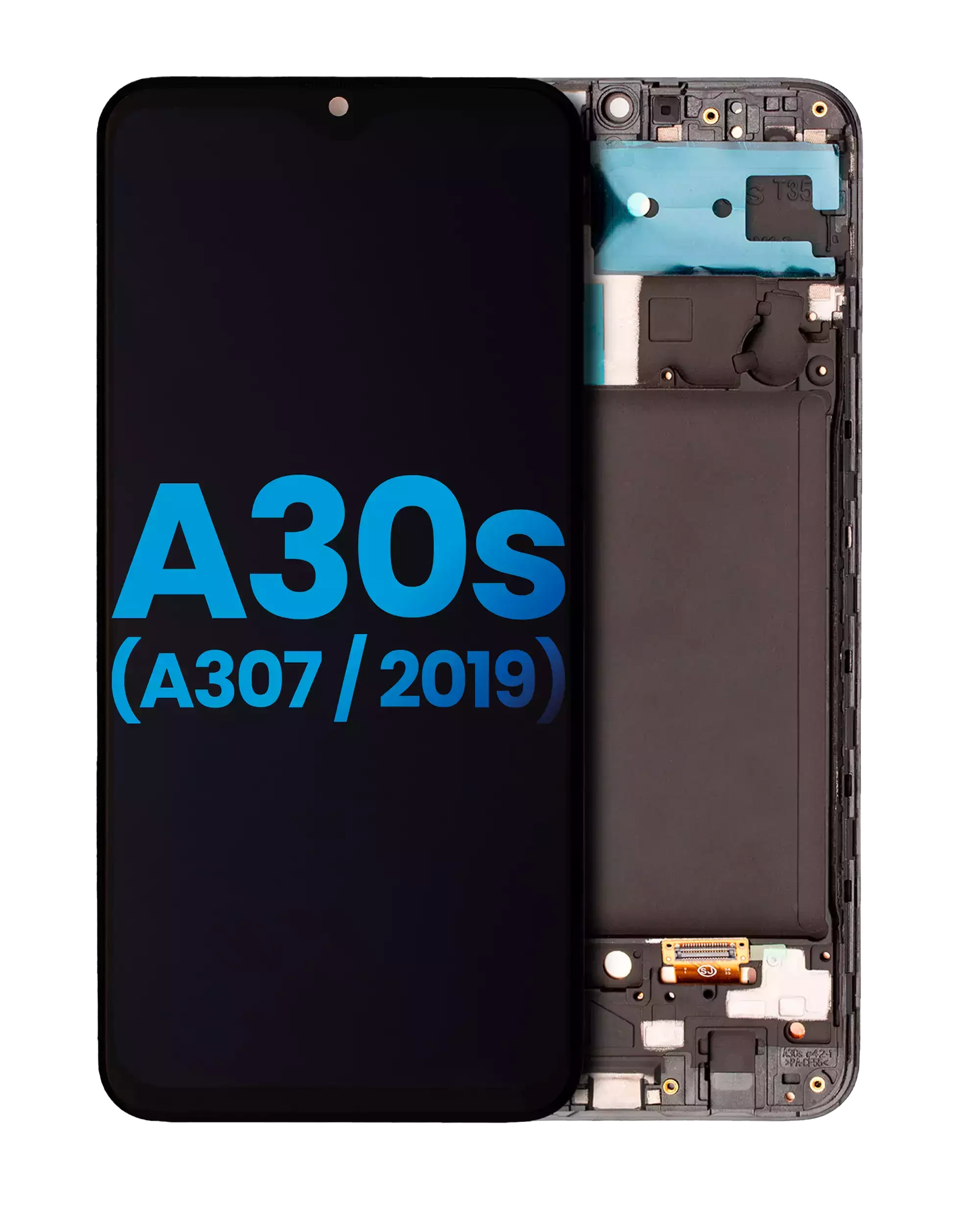 Display LCD completo con Frame (senza Finger Print Sensore) per Samsung Galaxy A30s (A307 / 2019) (tutti i colori)