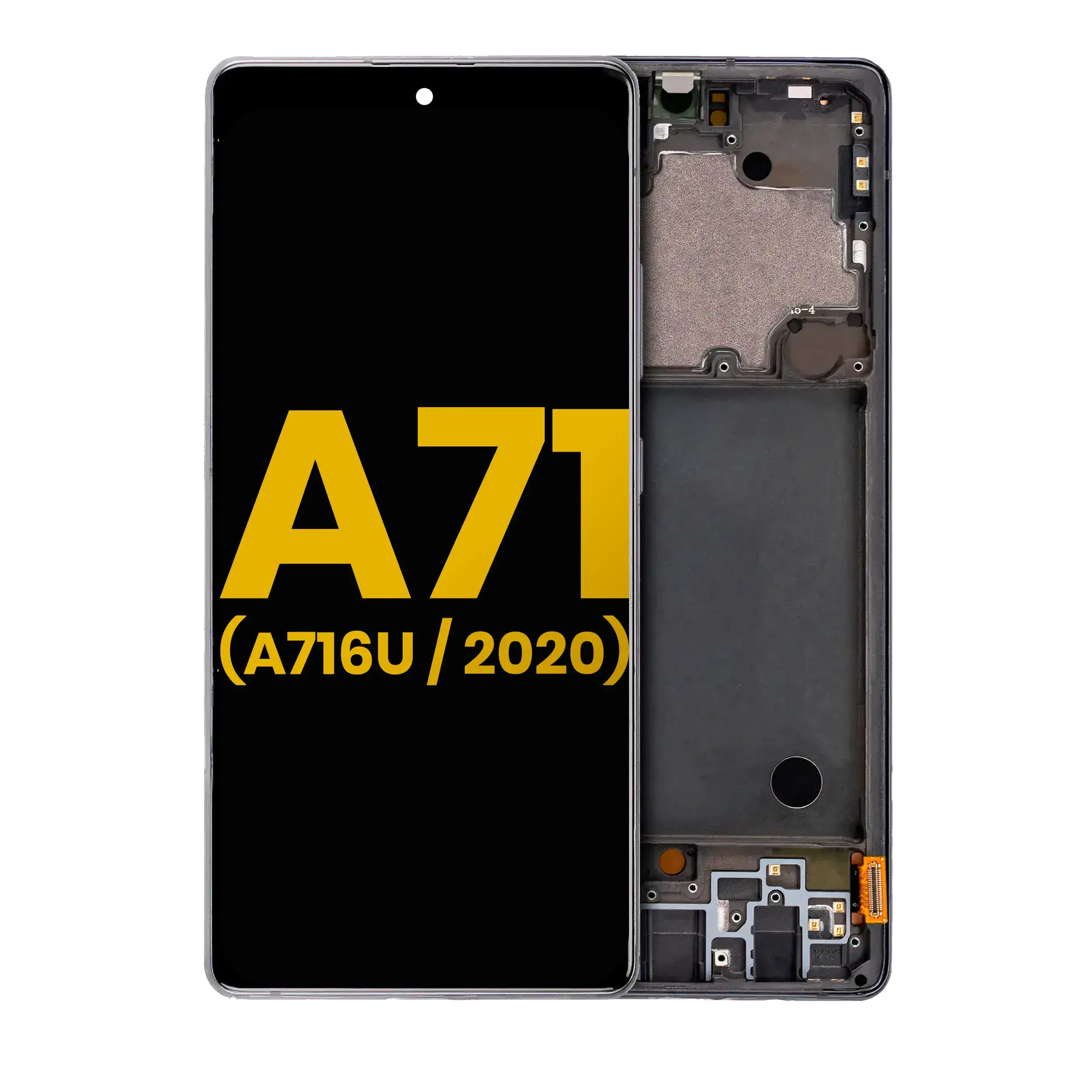 Display OLED completo con Frame per Samsung Galaxy A71 5G (A716U / 2020) (Refurbished) (Prism Cube Nero)