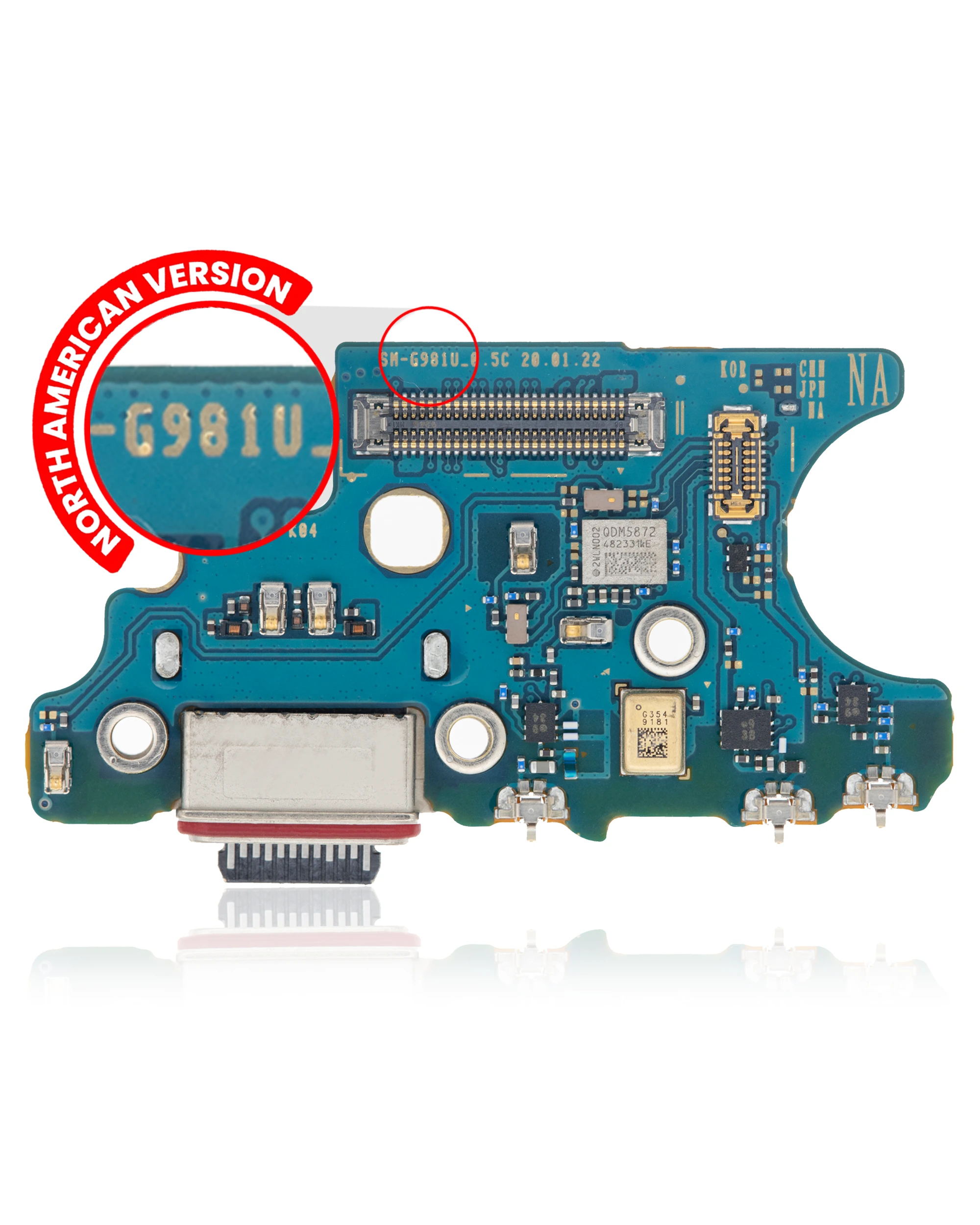 Connettore di ricarica con scheda per Samsung Galaxy S20 5G (G981U) (US Version) (Premium)