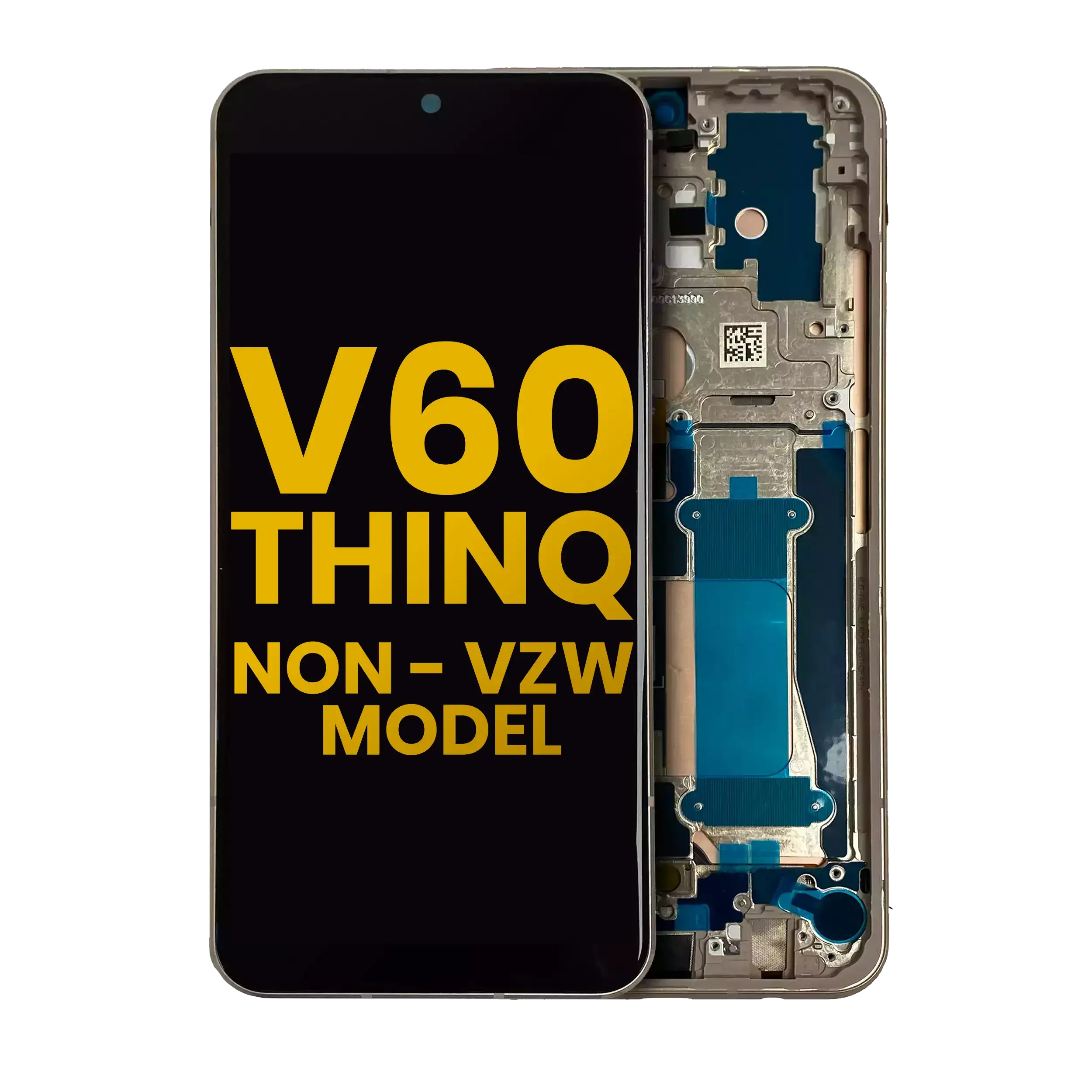 Display OLED completo con Frame per LG V60 ThinQ 5G (Non-Verizon 5G UW Frame) (Refurbished) (Classy Blu / Oro Frame)