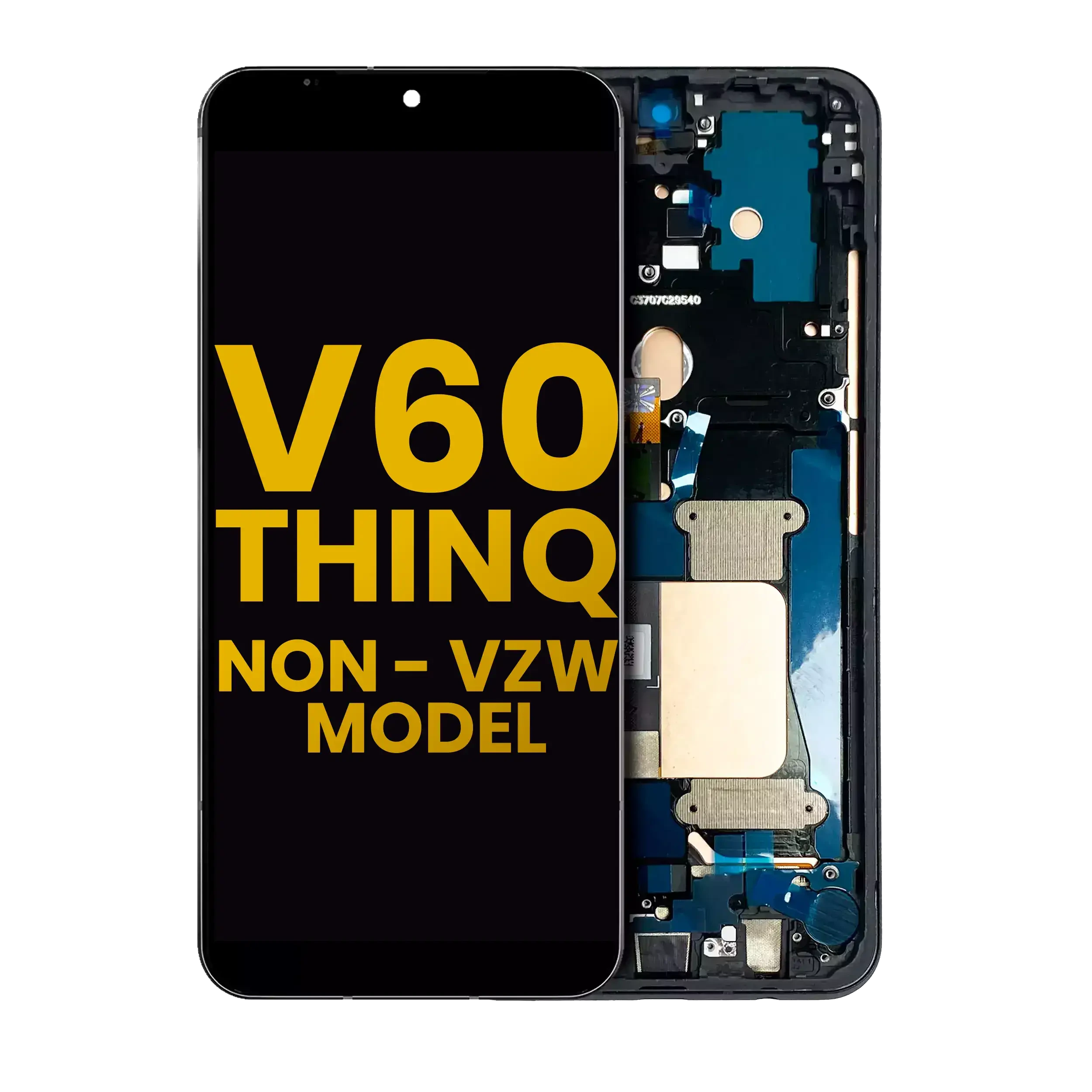 Display OLED completo con Frame per LG V60 ThinQ 5G (Non-Verizon 5G UW Frame) (Refurbished) (Nero)