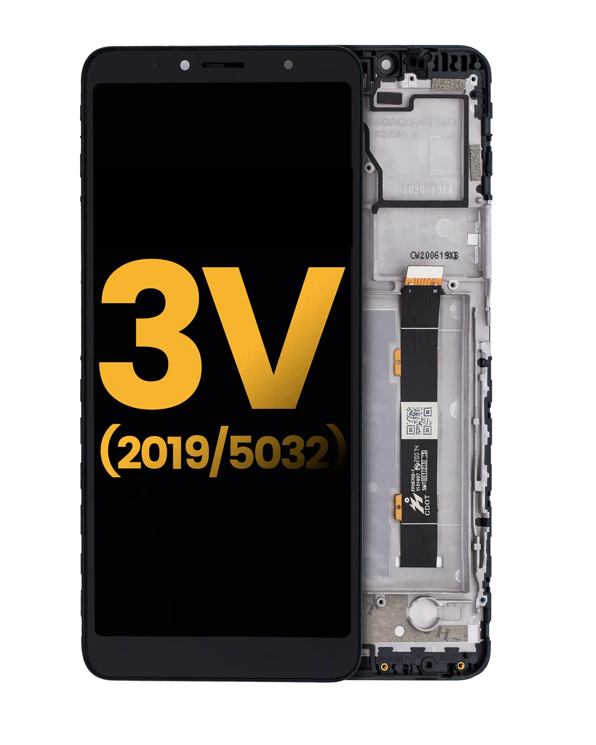Display LCD completo con Frame per Alcatel 3V (5032 / 2019) (Refurbished) (Elegant Nero)