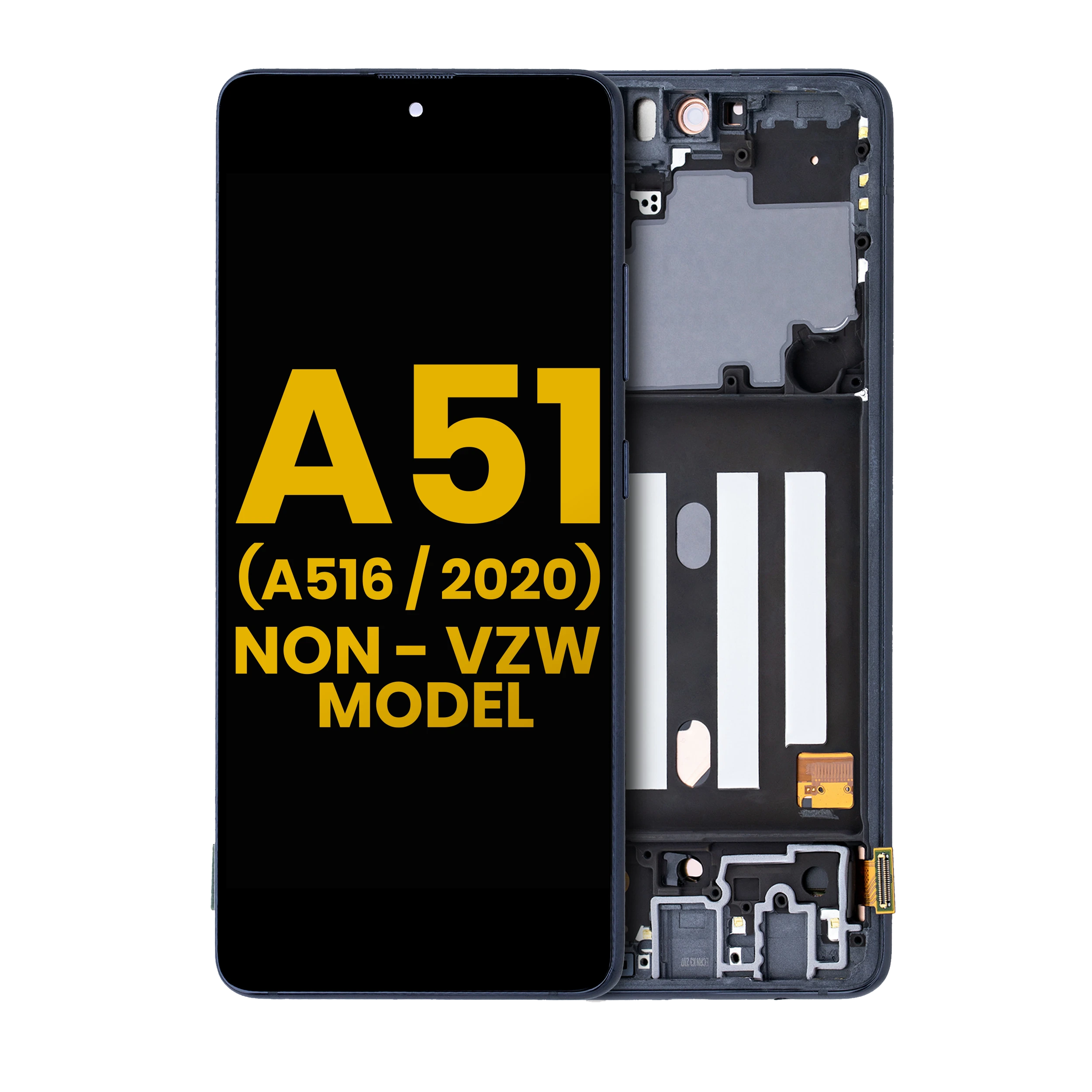 Display OLED completo con Frame per Samsung Galaxy A51 5G (A516 / 2020) (Non-Verizon 5G UW Frame) (Refurbished) (Prism Cube Nero)