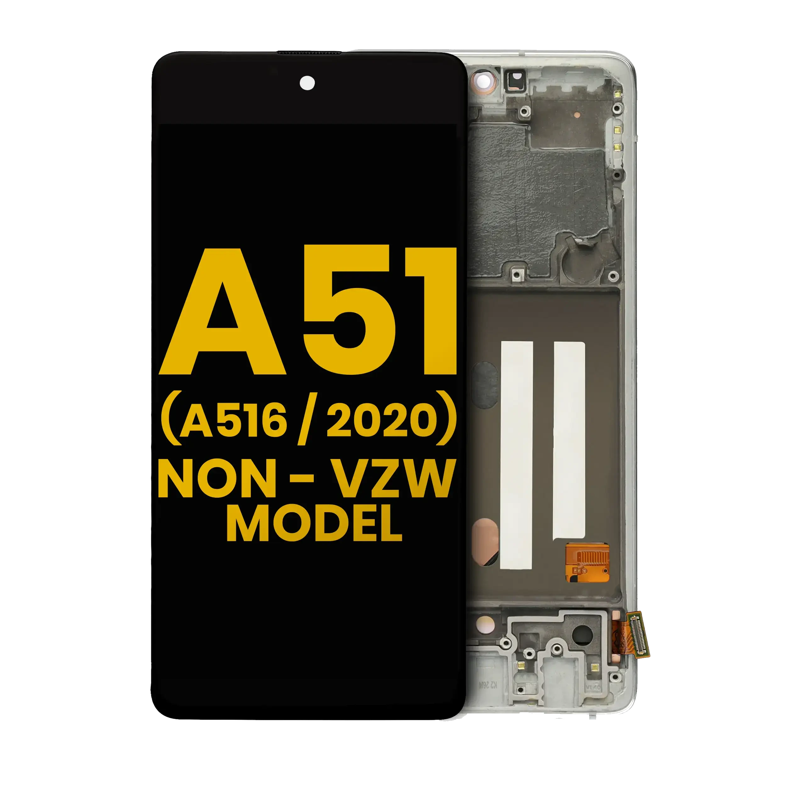 Display OLED completo con Frame per Samsung Galaxy A51 5G (A516 / 2020) (Non-Verizon 5G UW Frame) (Refurbished) (Prism Cube Bianco)