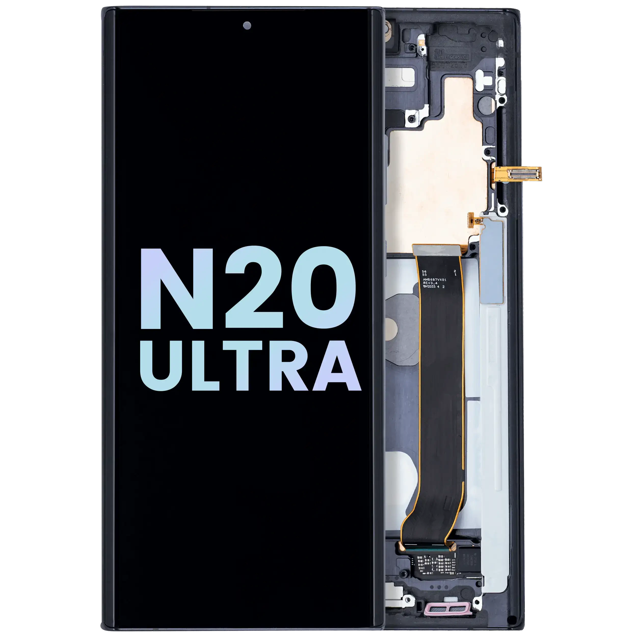 Display OLED completo con Frame per Samsung Galaxy Note 20 Ultra 5G (Service Pack) (Mystic Nero)