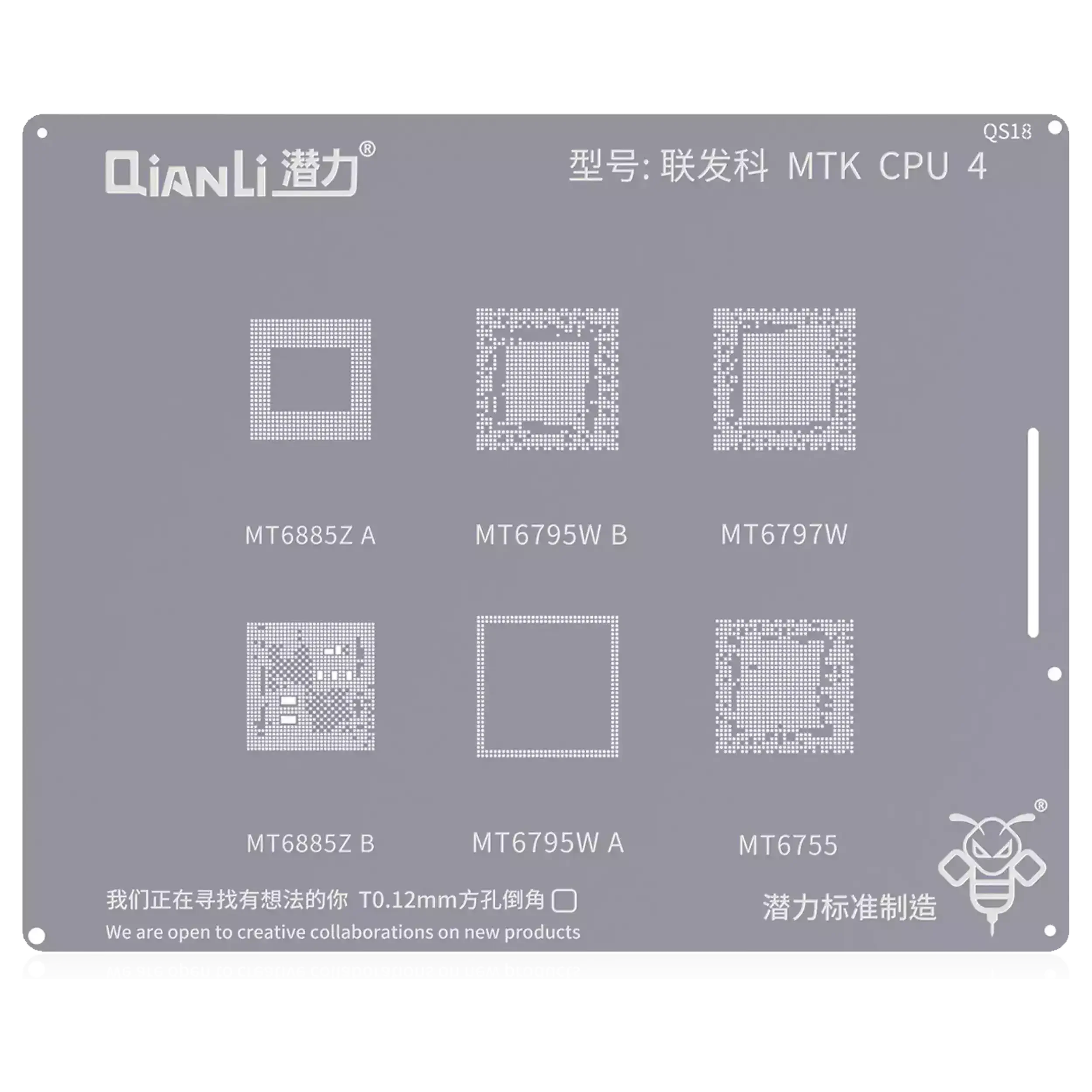Bumblebee Stencil (QS18) MTK CPU4 (Qianli) MT6885Z.A / 6795W.B / 6797W / 6885Z.B / 6795W.A / 6755