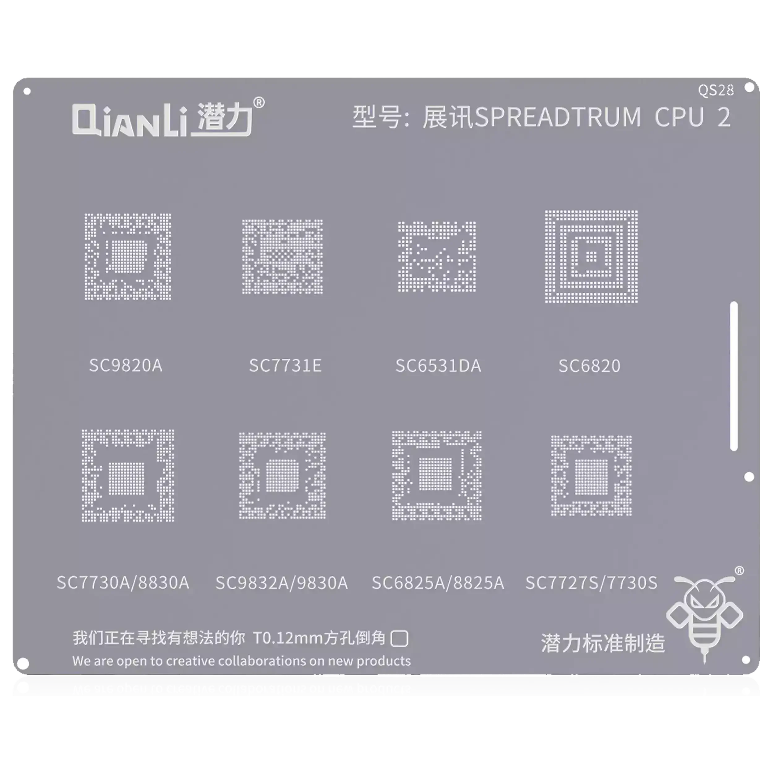 Bumblebee Stencil (QS28) SPREADTRUM CPU2 SC9820A / SC7731E / SC7730A / 8830A / SC9832A / 9830A / SC6531DA / SC6820 / SC6825A / 8825ASC7727S / 7730S (Qianli)
