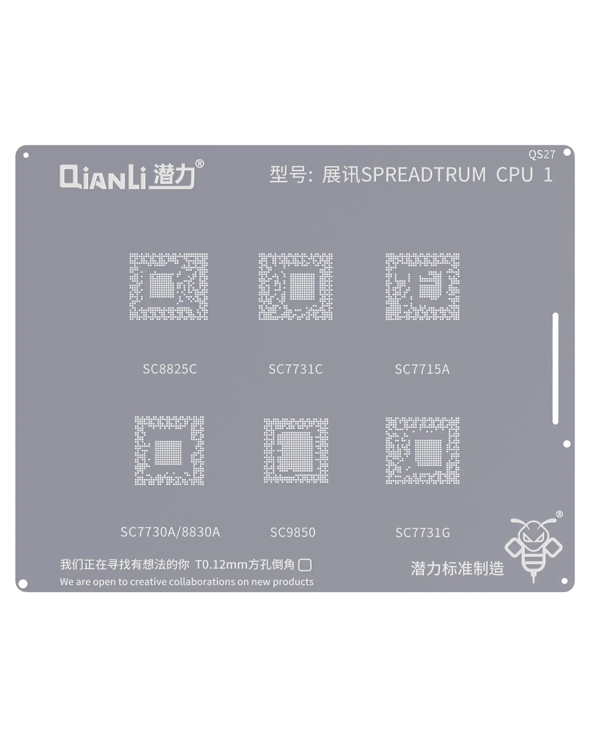 Bumblebee Stencil (QS27) SPREADTRUM CPU1 (Qianli) SC8825C / SC7730A / 8830A / SC7731C / SC9850 / SC7715A / SC7731G