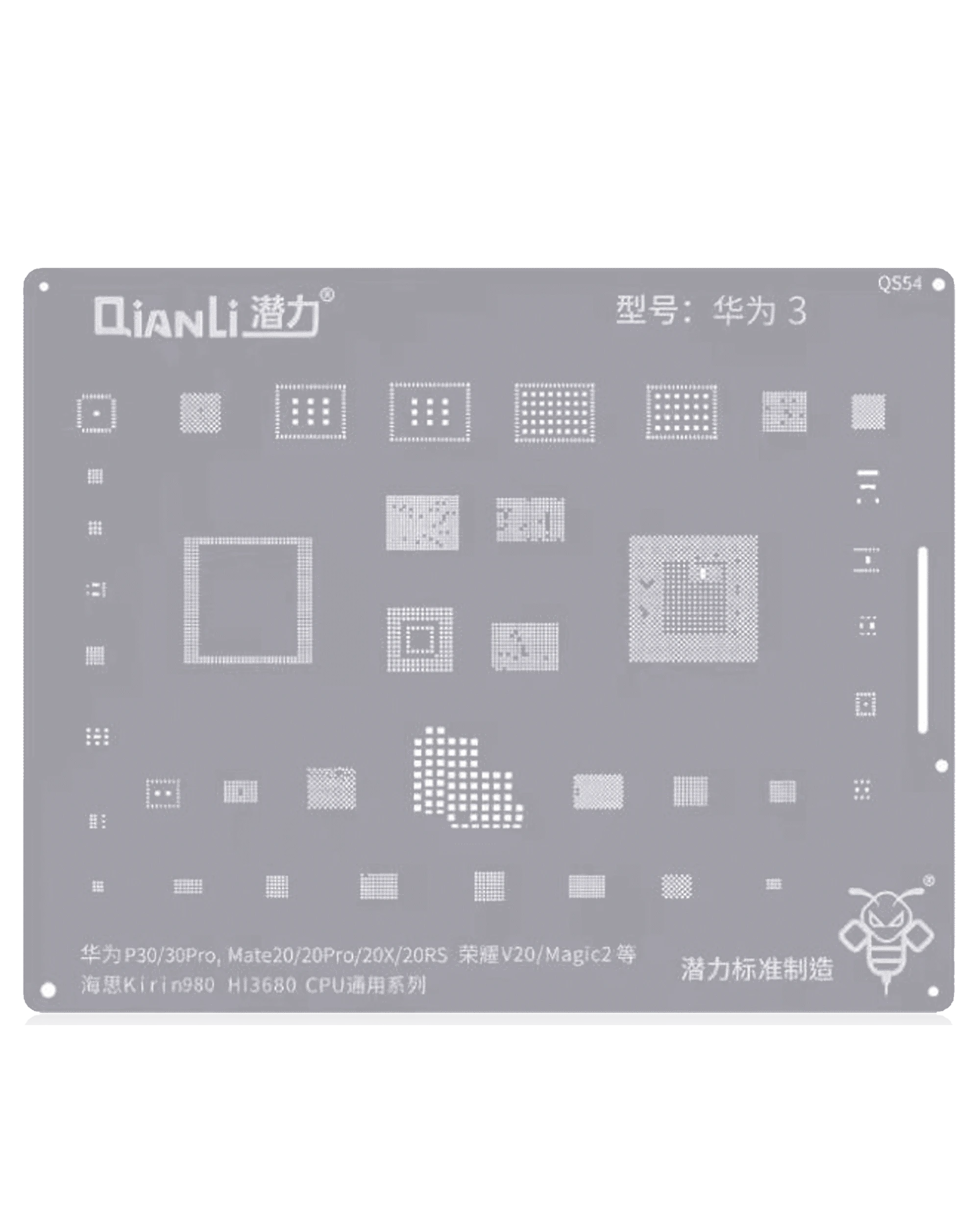 Bumblebee Stencil (QS54) per Huawei P30 / 30Pro / Mate20 / 20Pro / 20X / 20RS / Honor View 20 / Magic 2 (Kirin980) (HI3680) CPU Universal Series (Qianli)