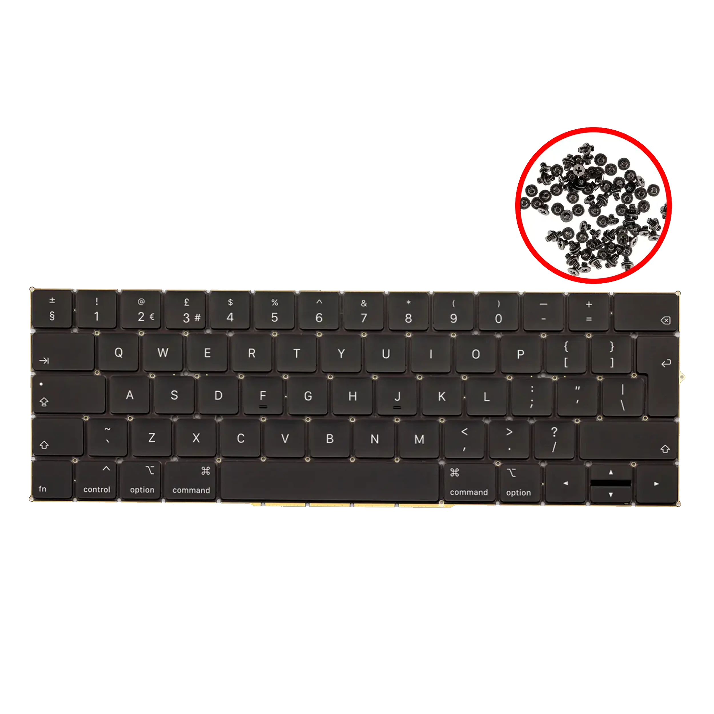 tastiera W/ Backlight e Viti per MacBook Pro 13" / Pro 15" A1989 / A1990 (2018-2019) (UK English)