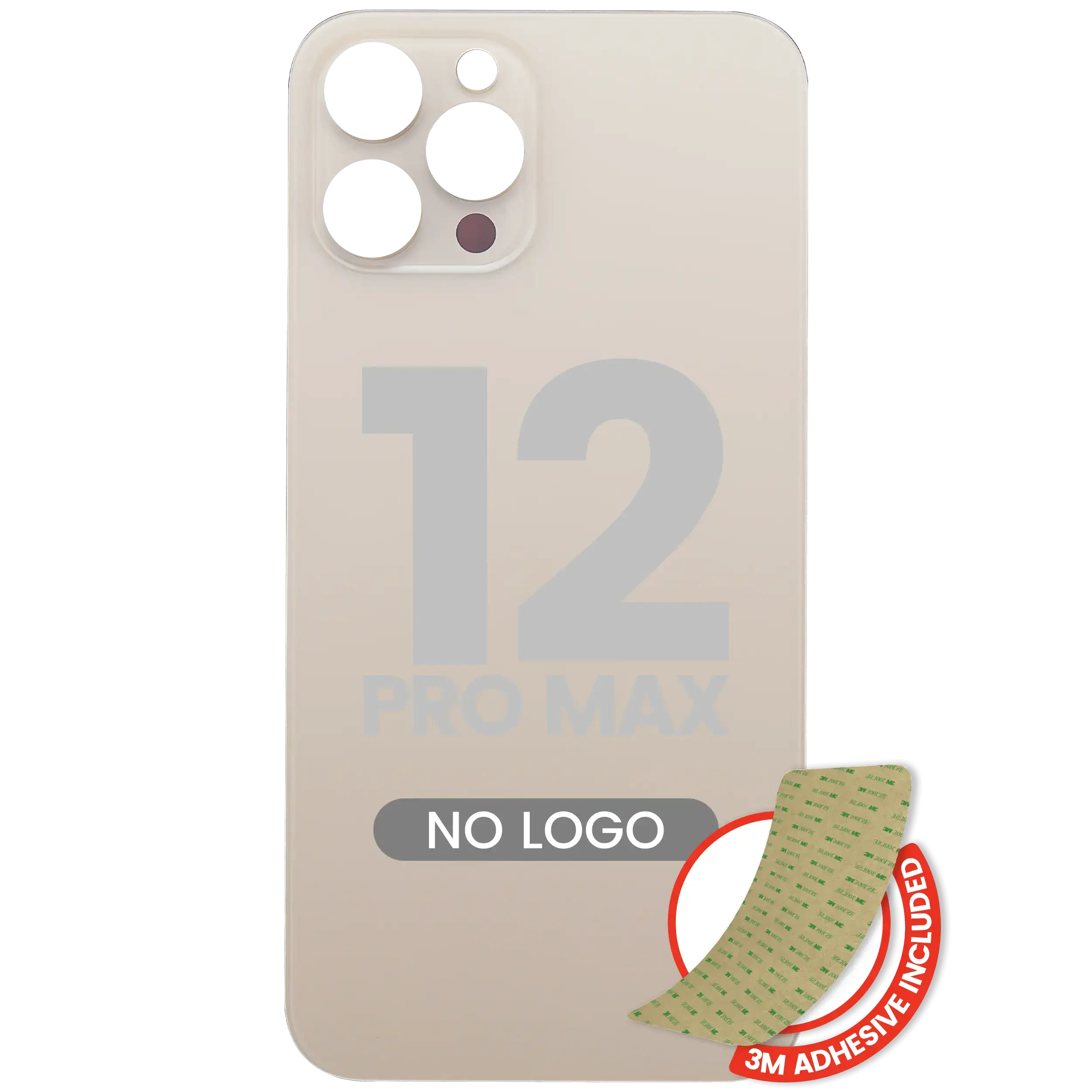 Vetro posteriore con 3M adesivo per iPhone 12 Pro Max (No Logo / Large Camera Hole) (Oro)