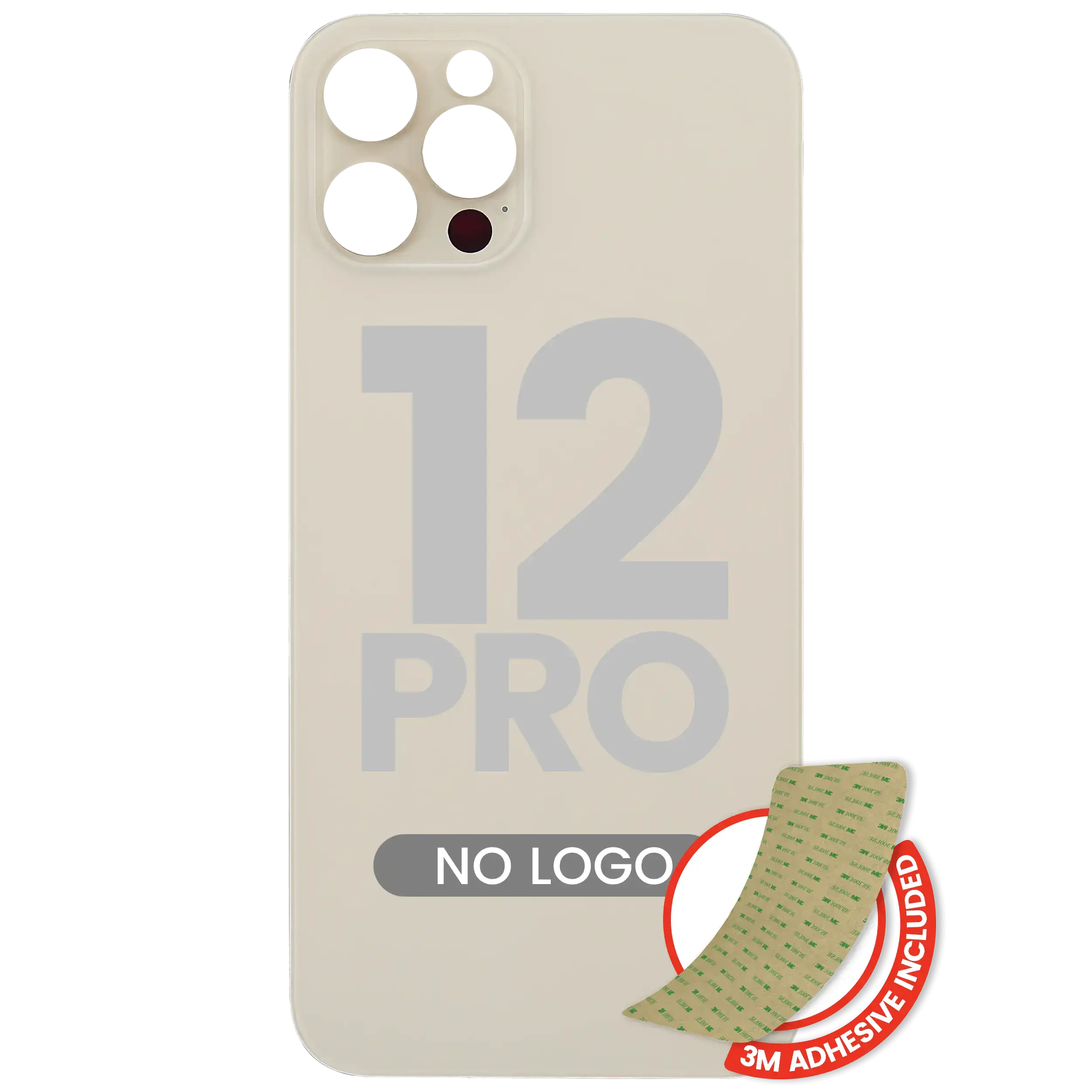 Vetro posteriore con 3M adesivo per iPhone 12 Pro (No Logo / Large Camera Hole) (Oro)